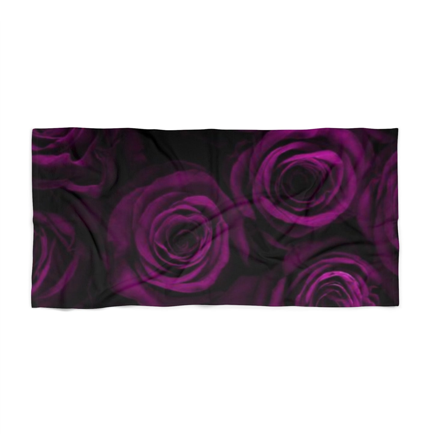 Dark Purple Roses Beach Towel