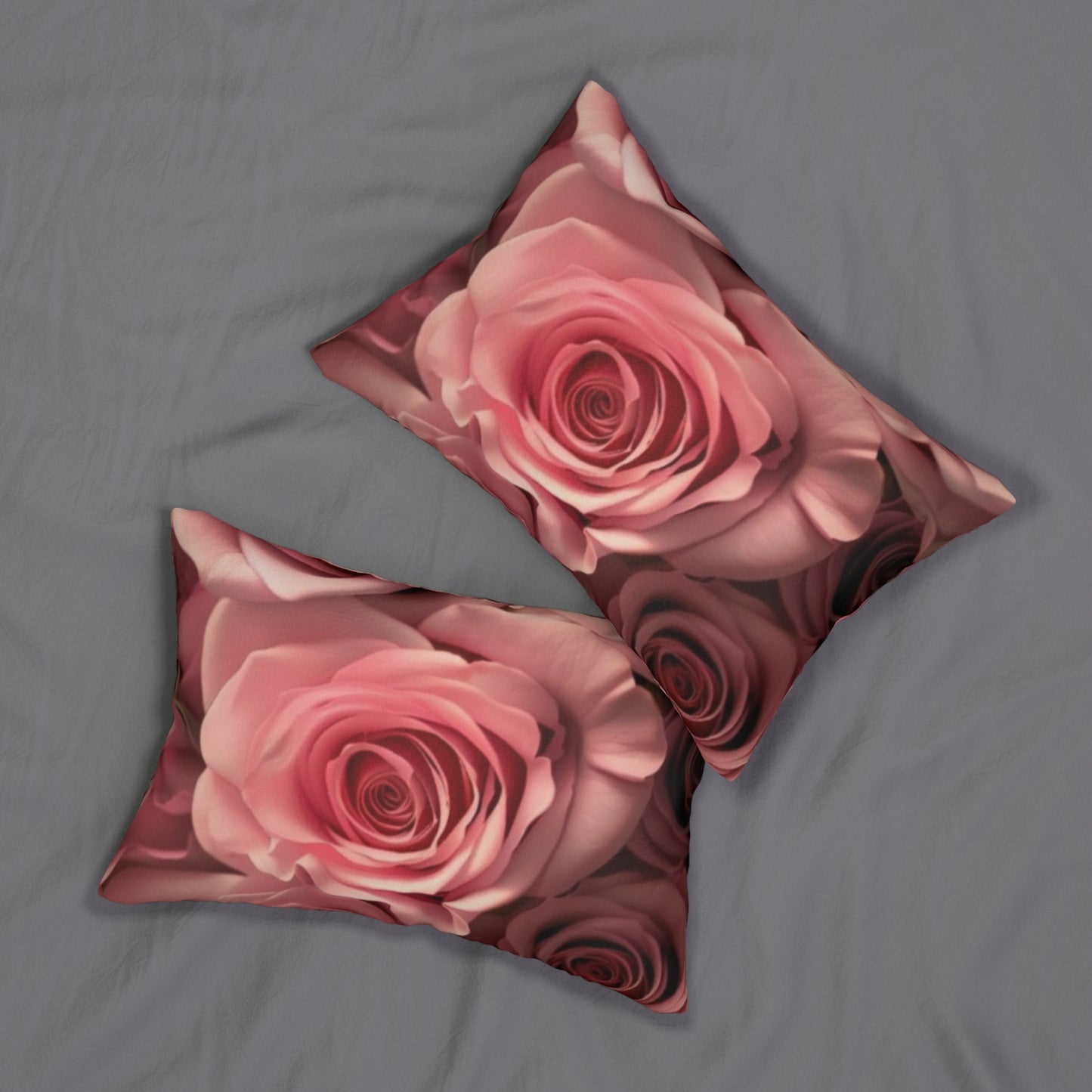 Pink Roses Lumbar Pillow