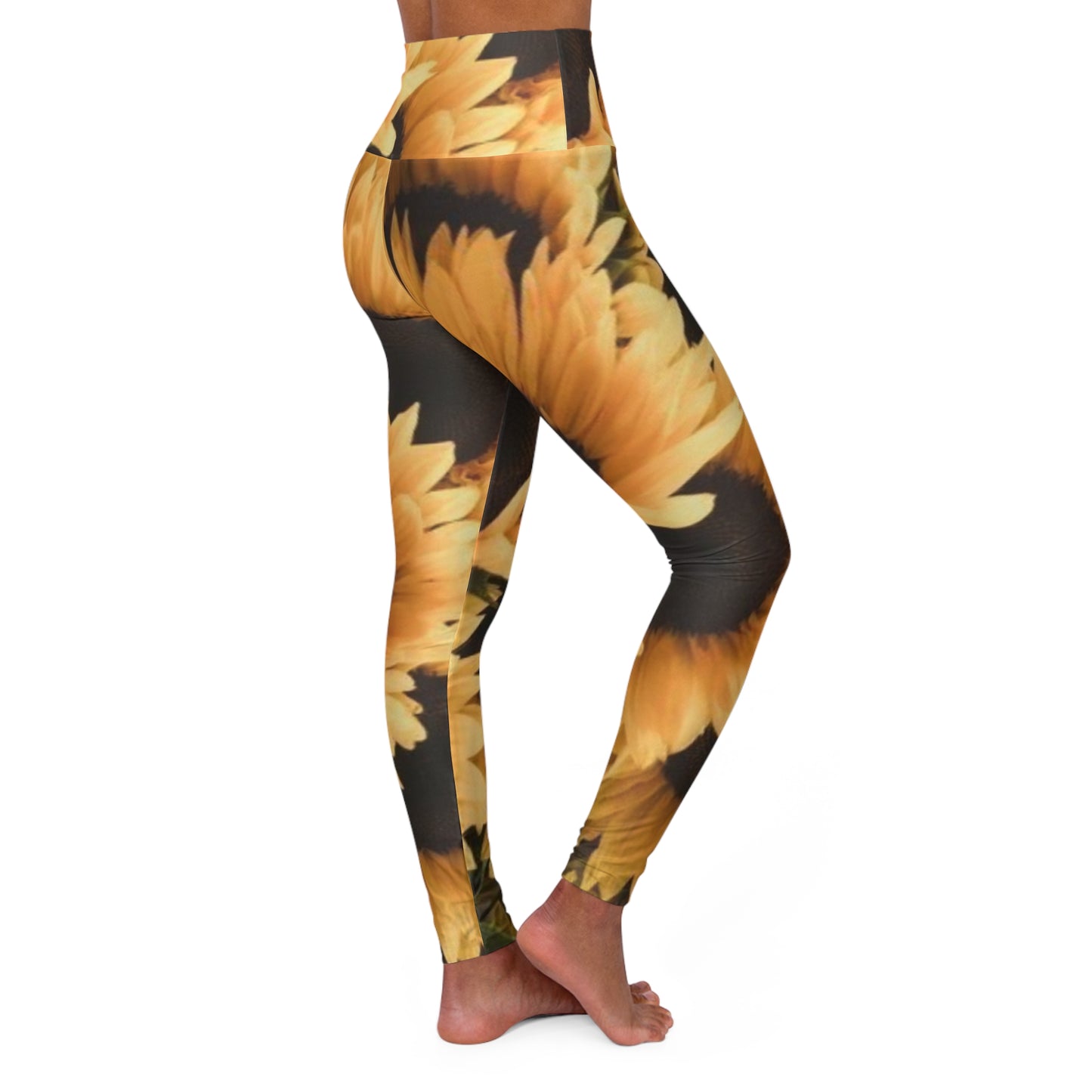 Sunflower Floral Skinny Fit Legging for Gym