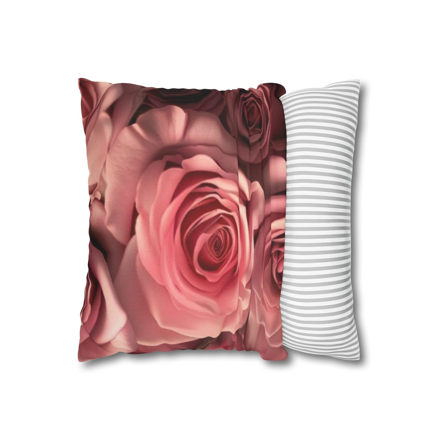Pink Roses Square Pillowcase