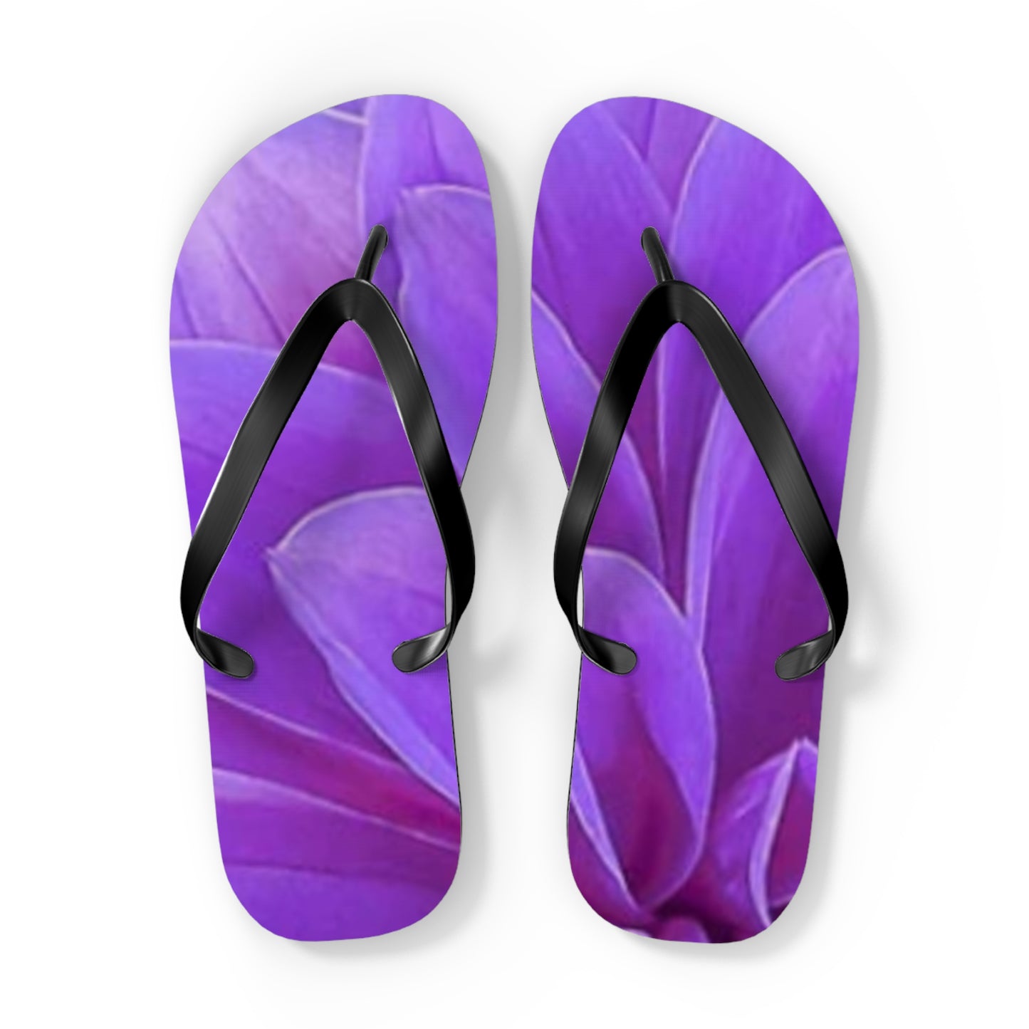 Purple Dahlia Flip Flops