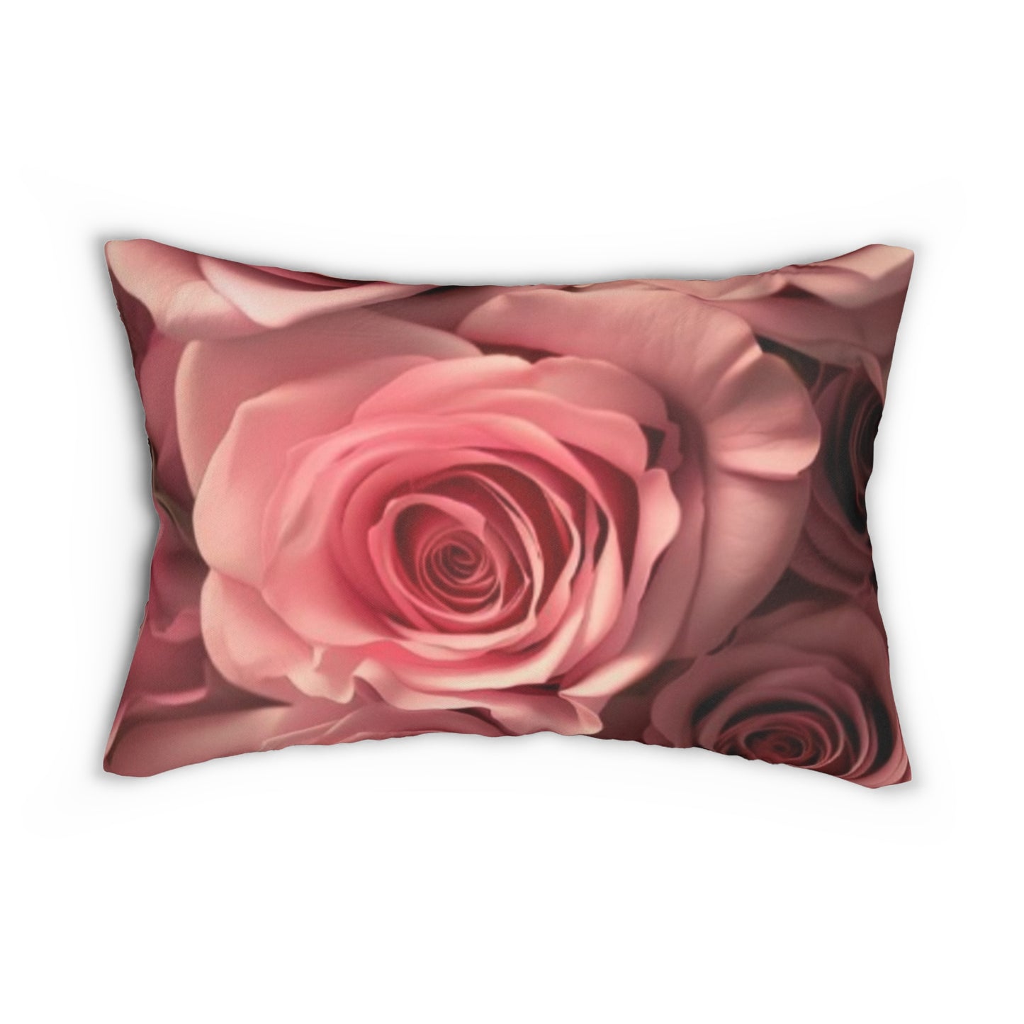 Pink Roses Lumbar Pillow