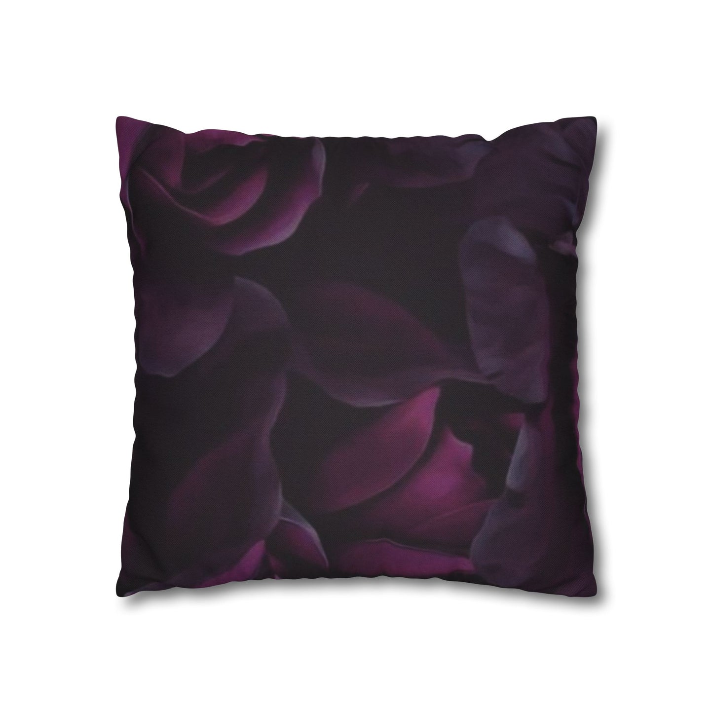 Dark Purple Floral Square Pillowcase