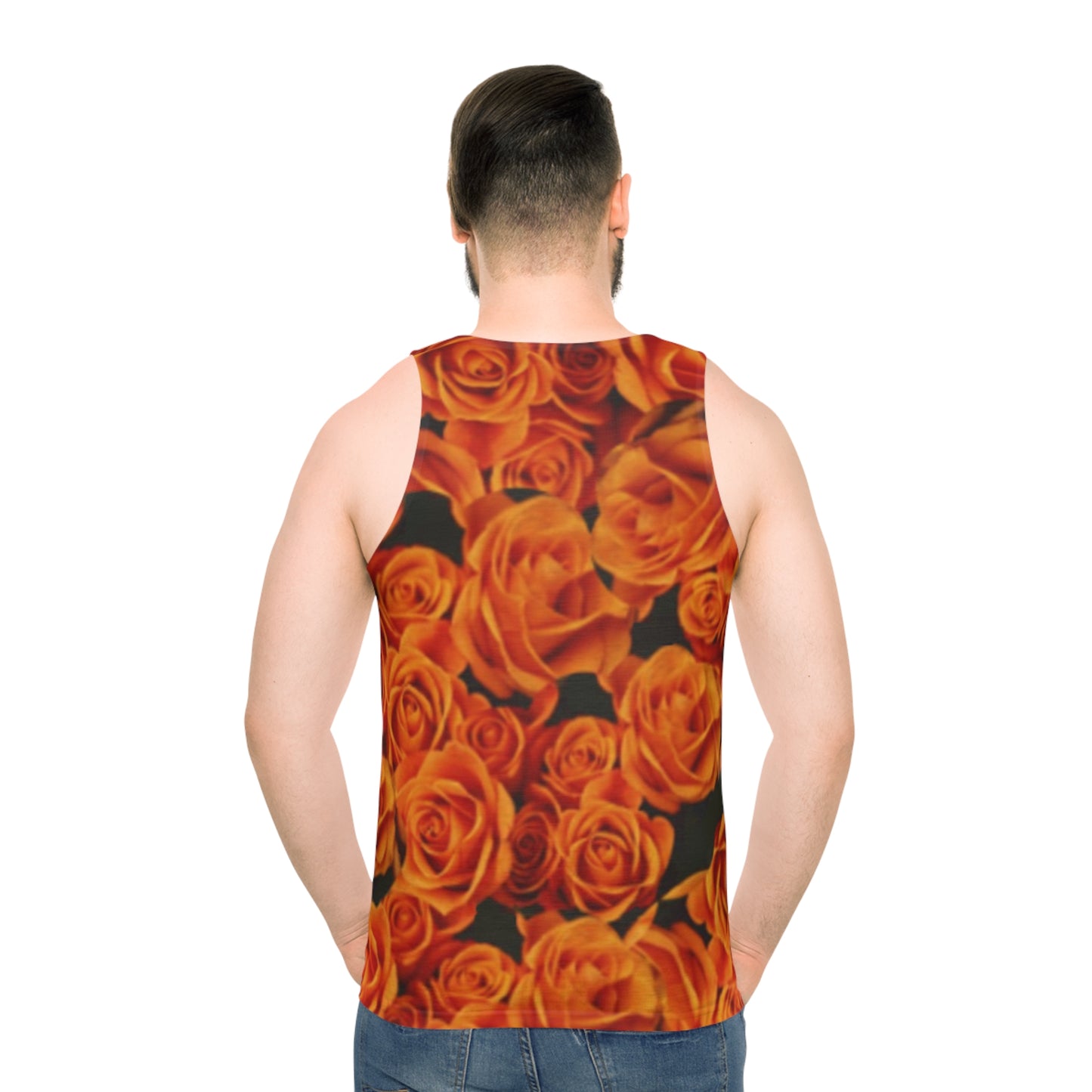 Orange Roses Floral Design Tank Top