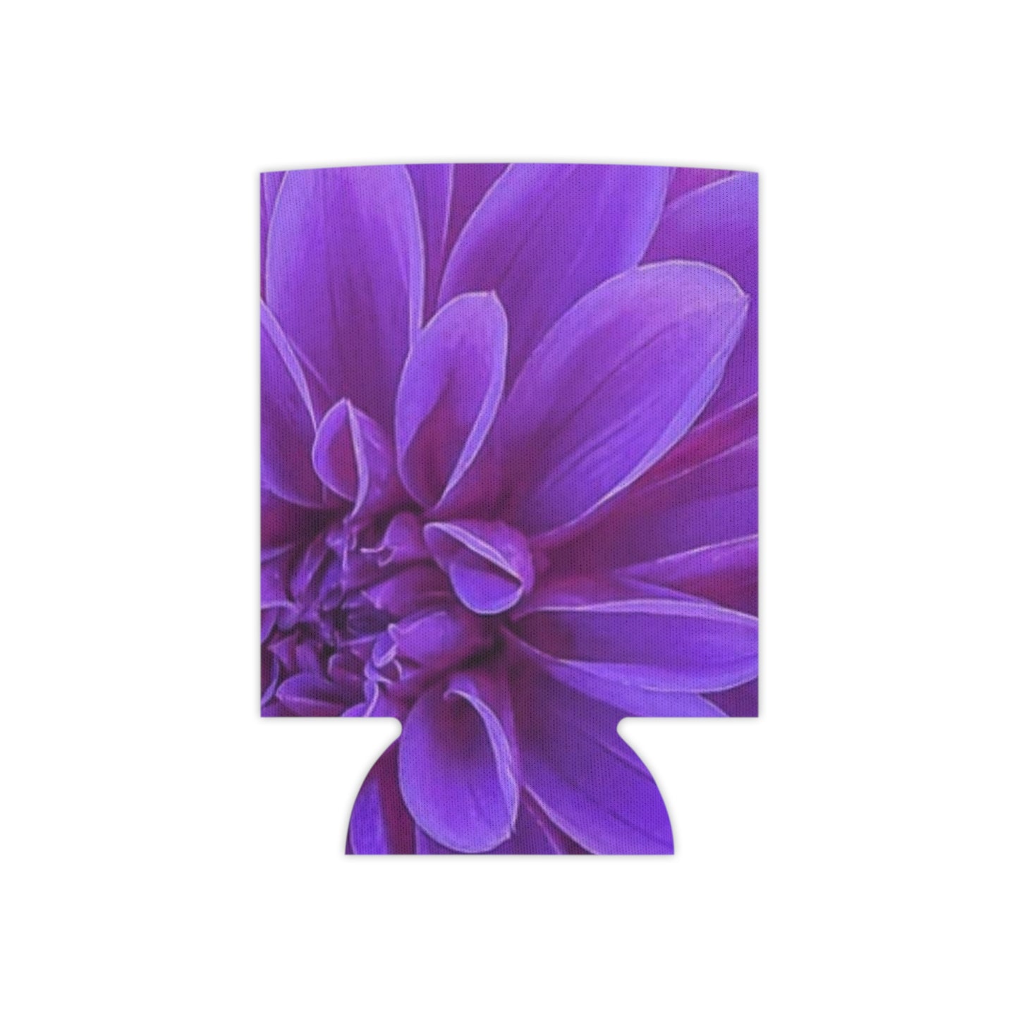 Floral Can Cooler - Purple Dahlia Design