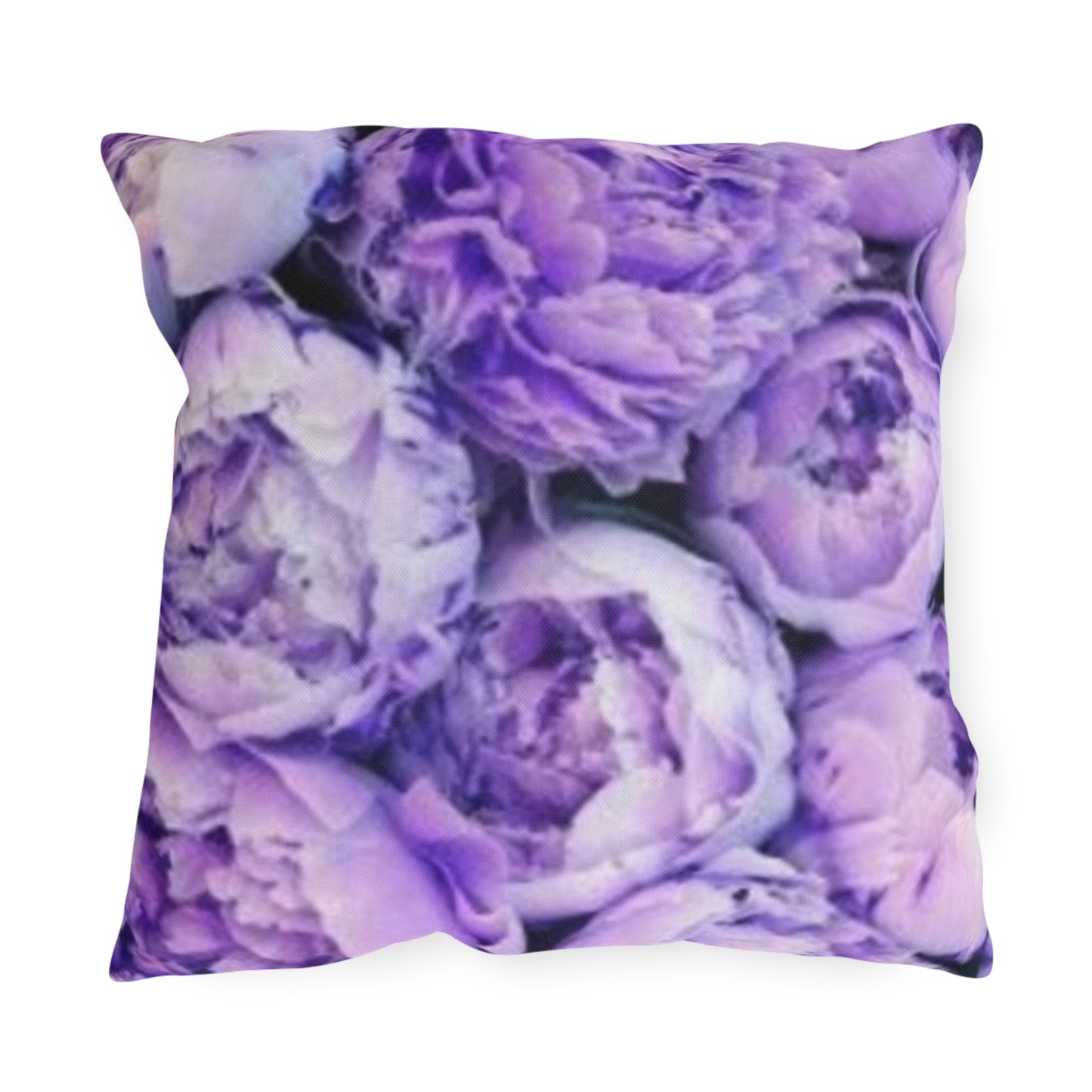 Purple Peony Floral Outdoor Pillow