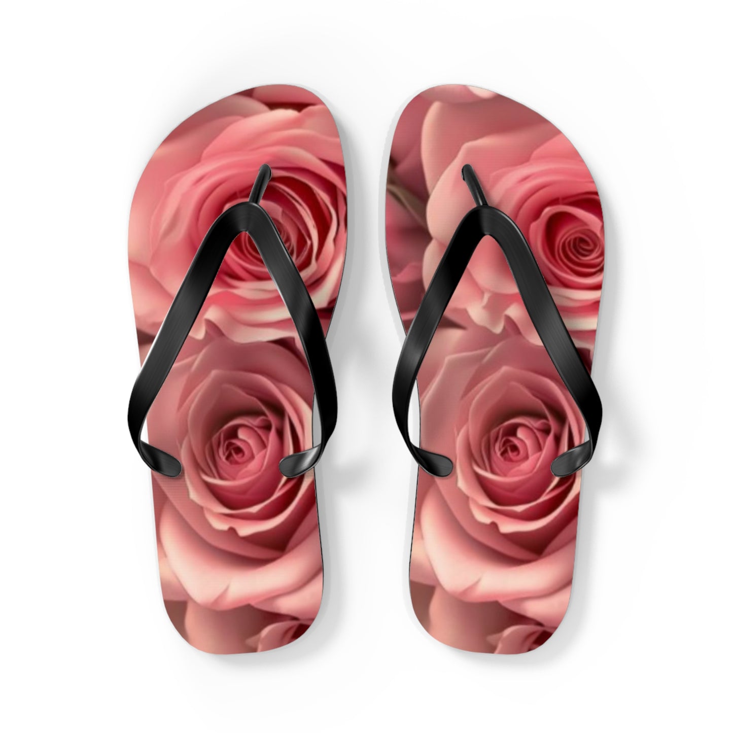 Pink Roses Flip Flops