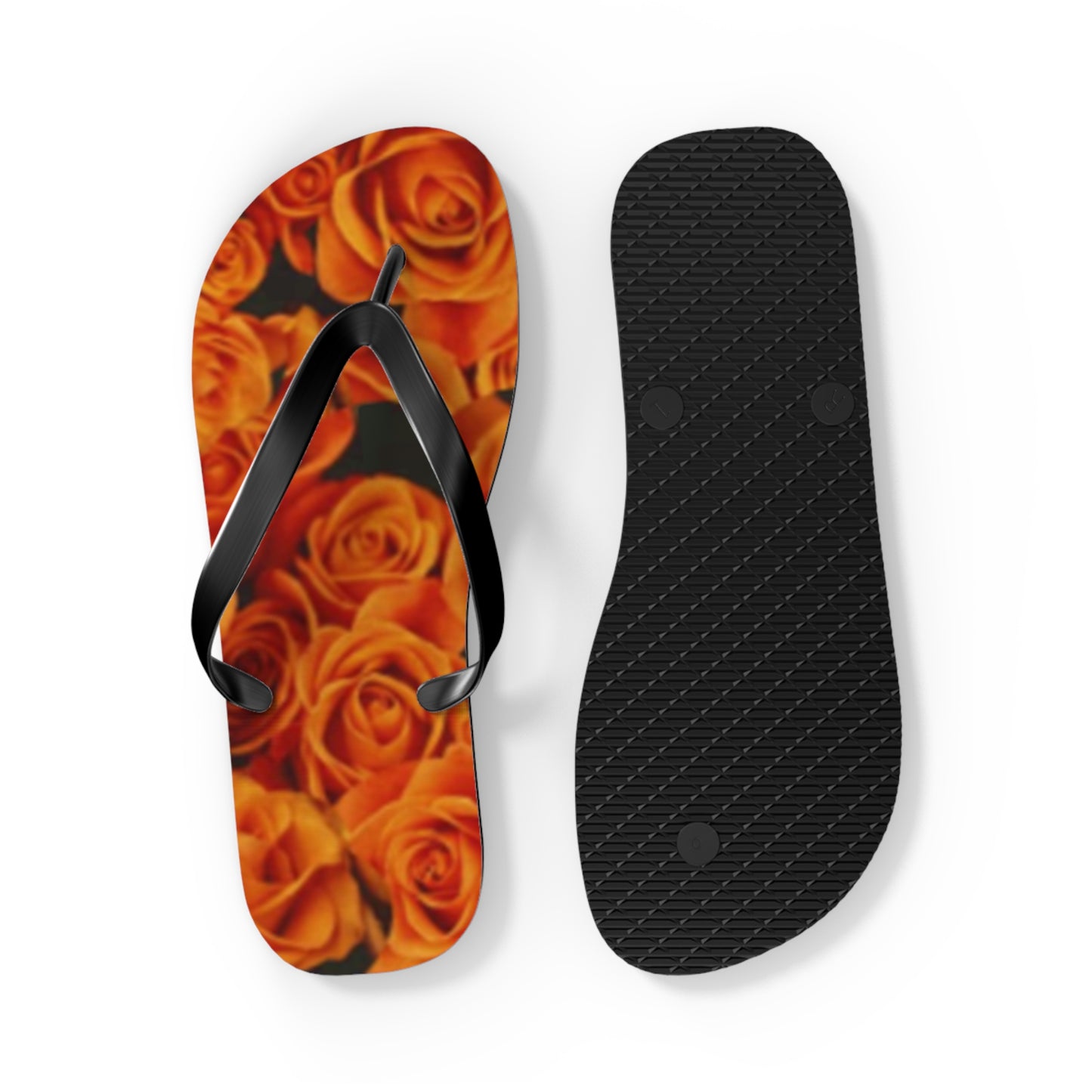Orange Roses Flip Flops