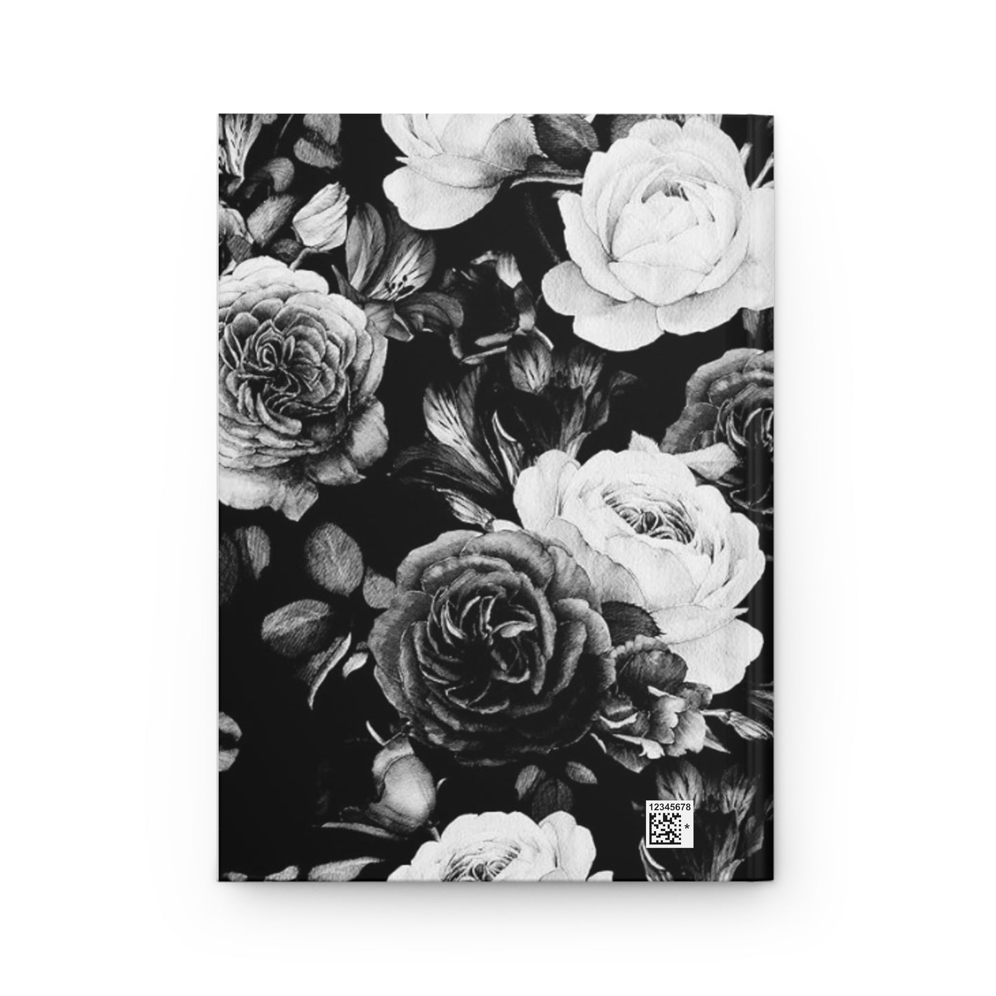 Black and White Floral Design Hardcover Journal Matte