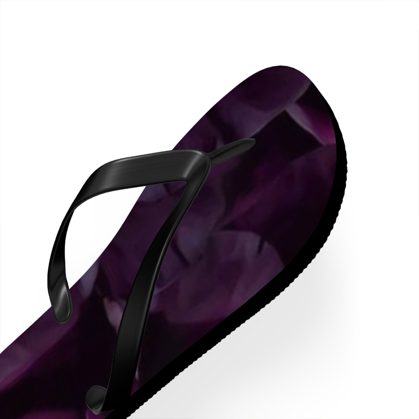 Dark Purple Floral Design Flip Flops