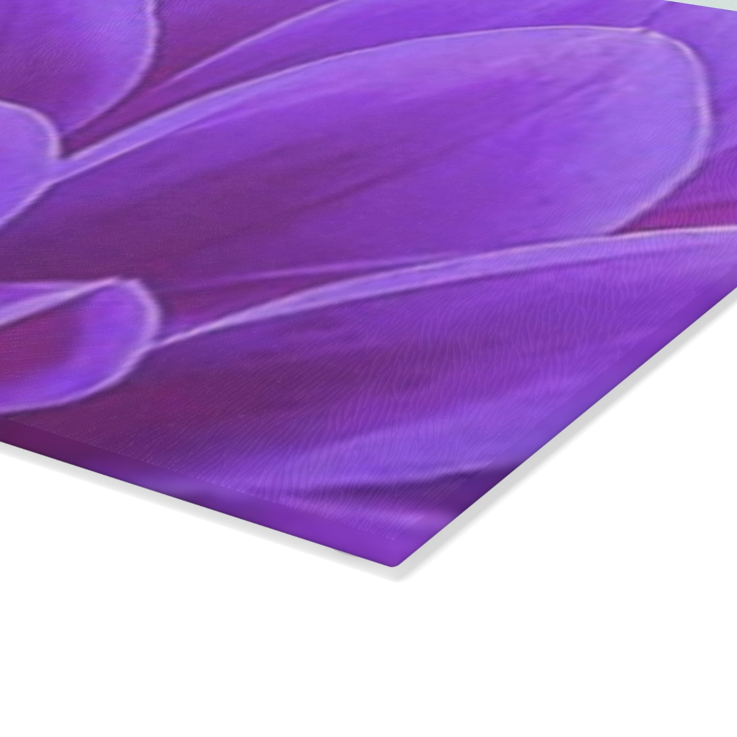Purple Dahlia Floral Glass Cutting Board – Vibrant & Durable