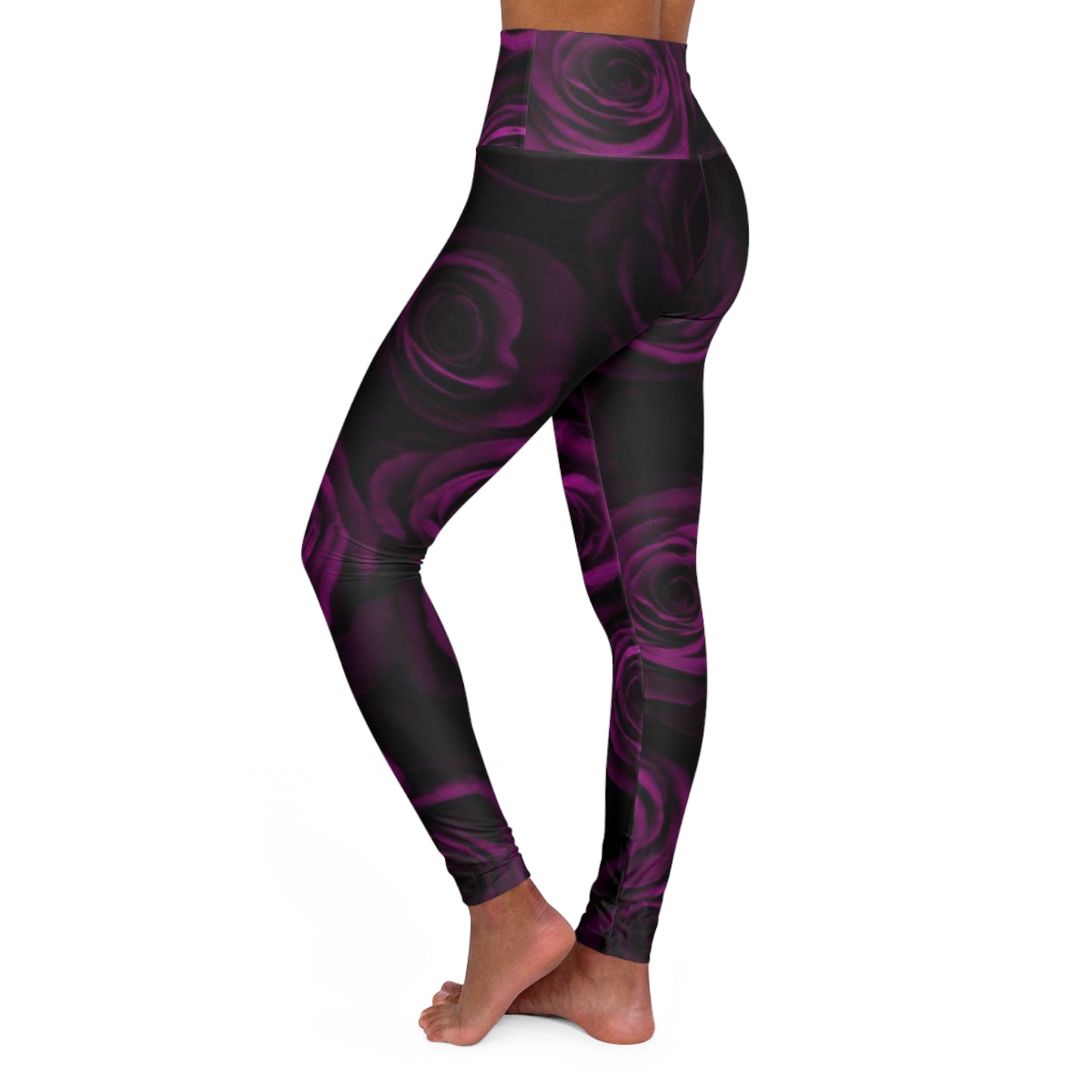 Purple Roses Exercise Leggings