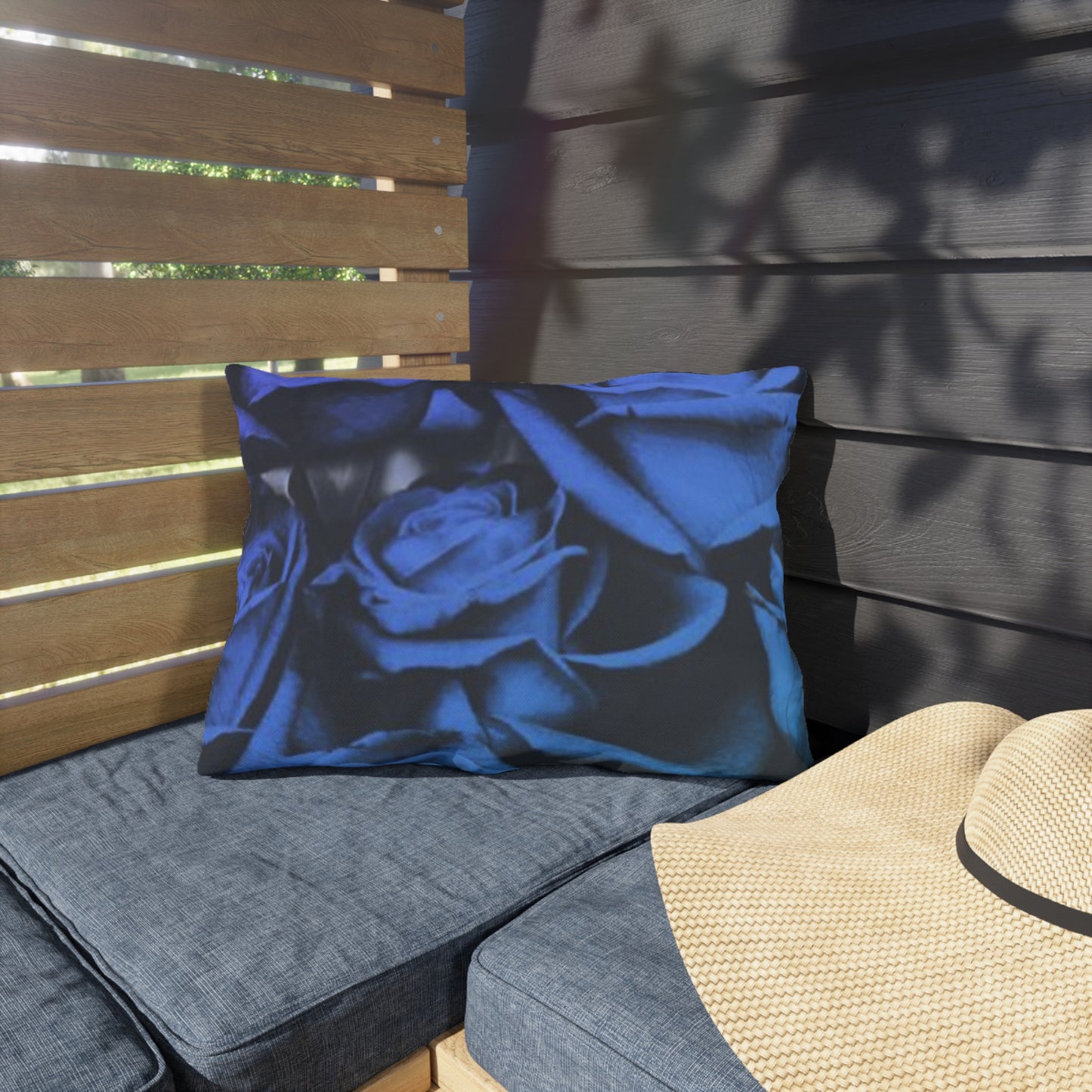 Blue Roses Outdoor Pillow