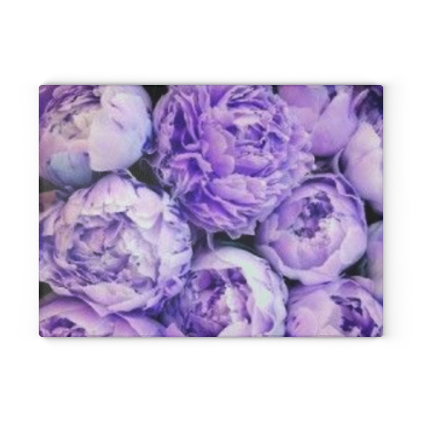 Purple Peony Floral Glass Cutting Board – Premium Kitchen Decor