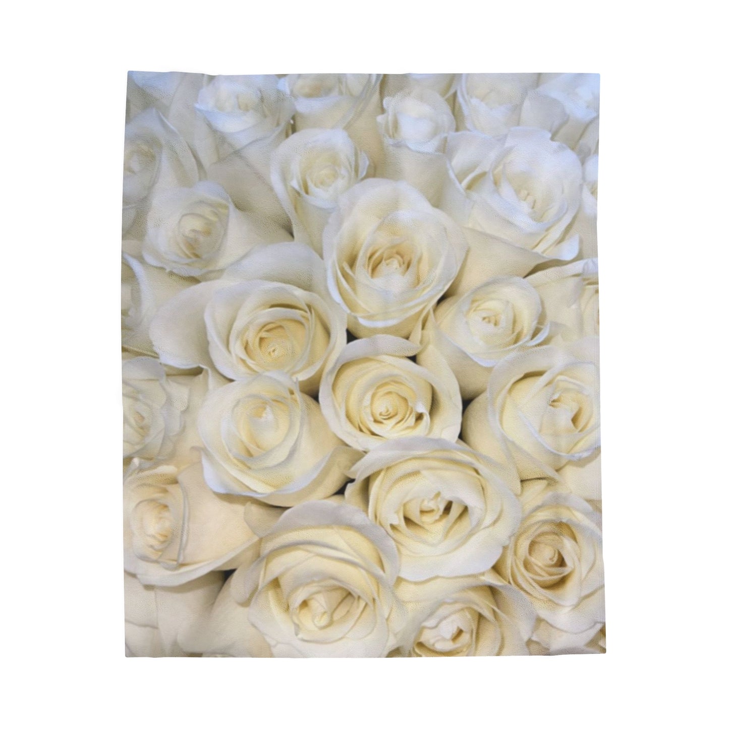 Soft Floral Blanket – White Roses Design for Pure Comfort