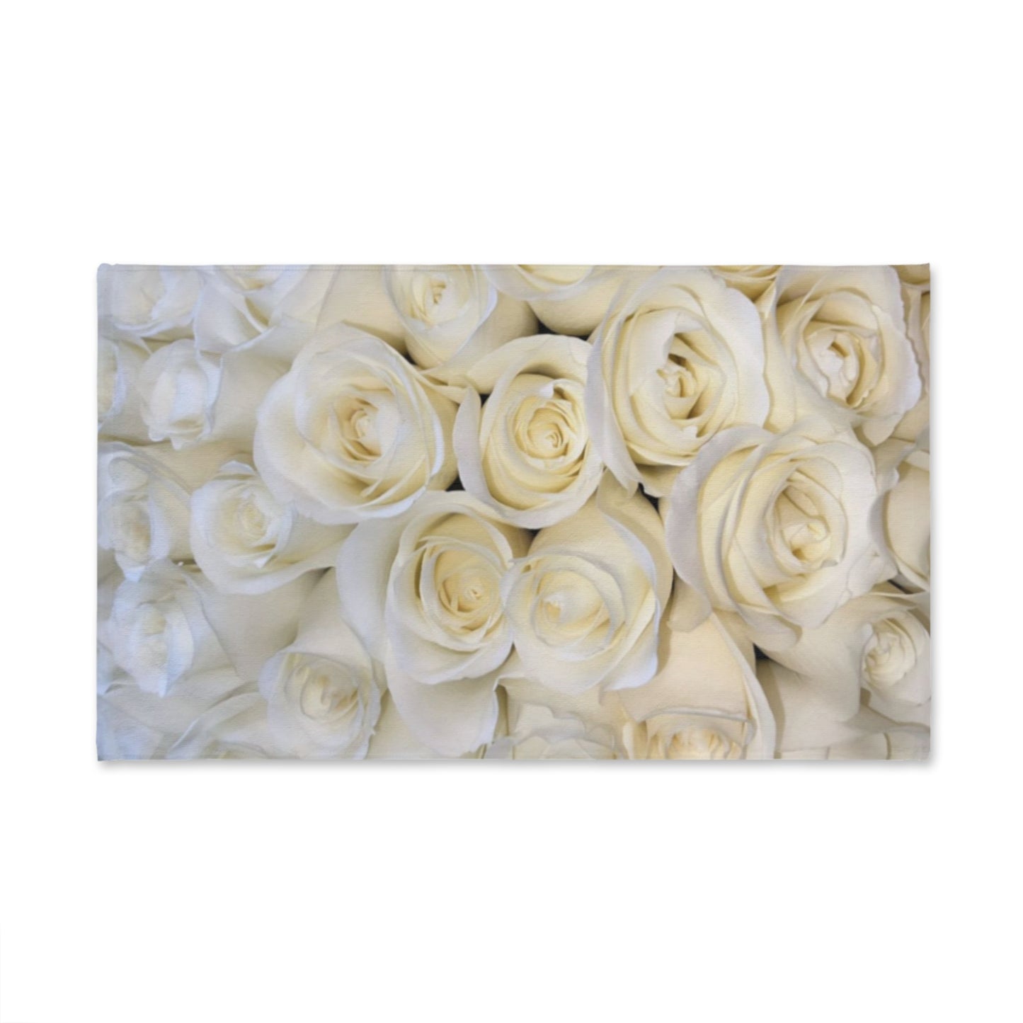 Floral Hand Towel – White Roses Print