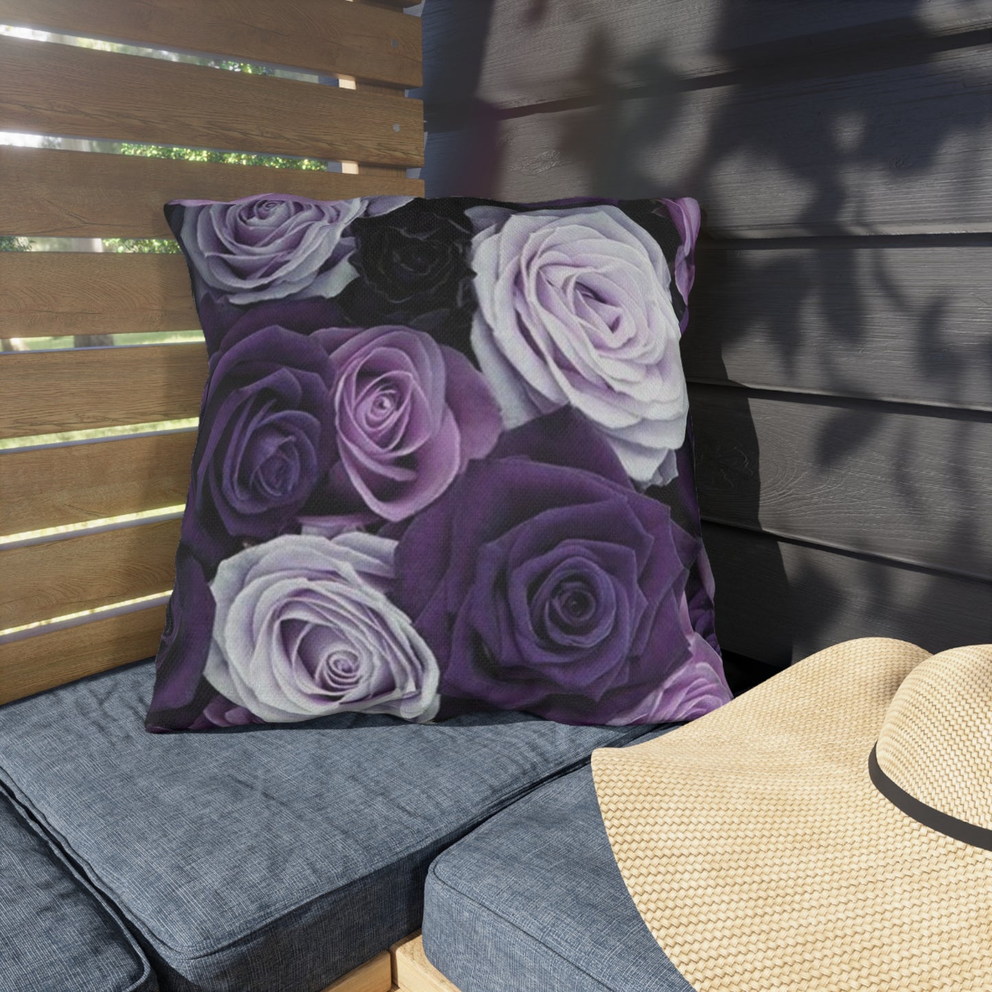 Purple Roses Outdoor Pillow