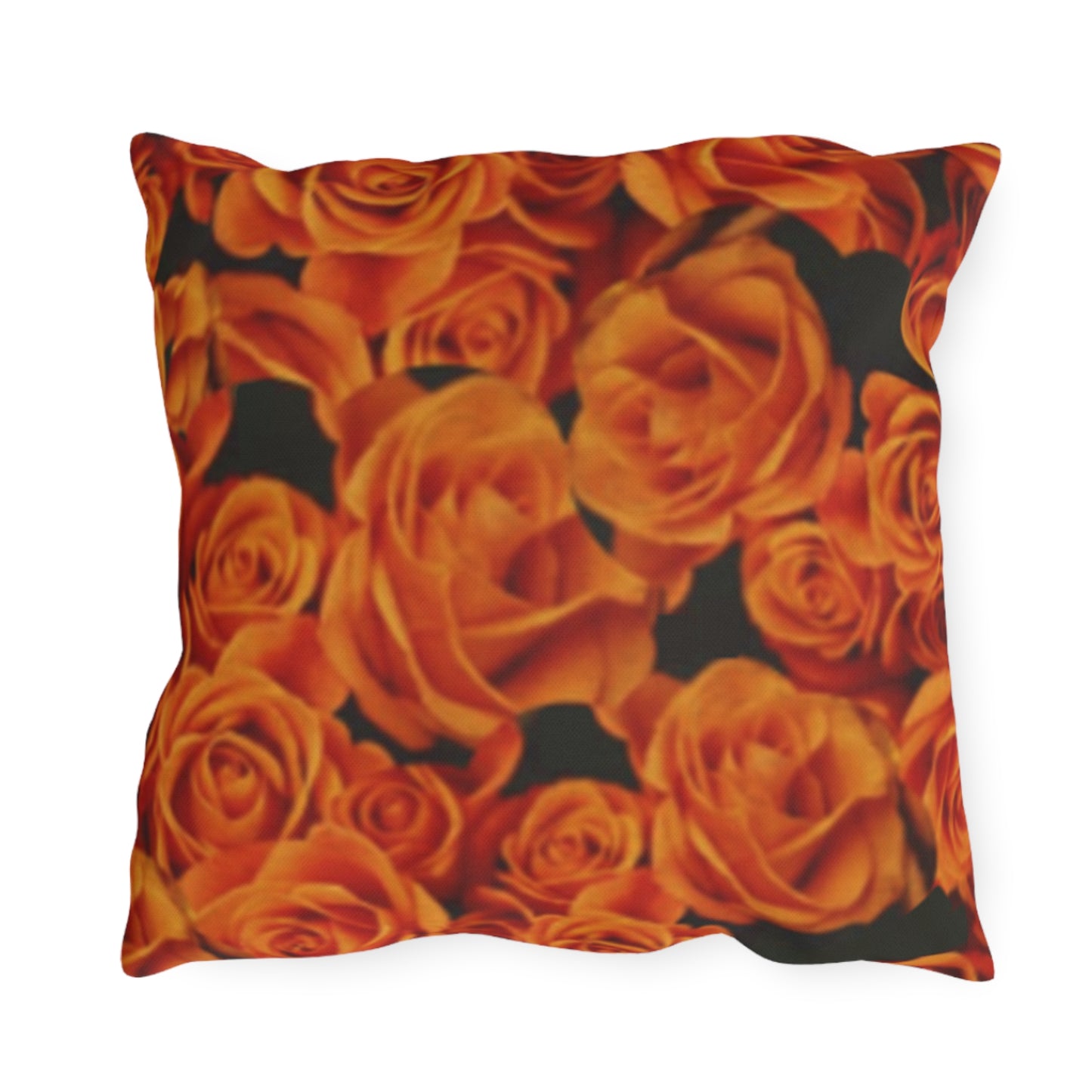 Orange Roses Outdoor Pillow