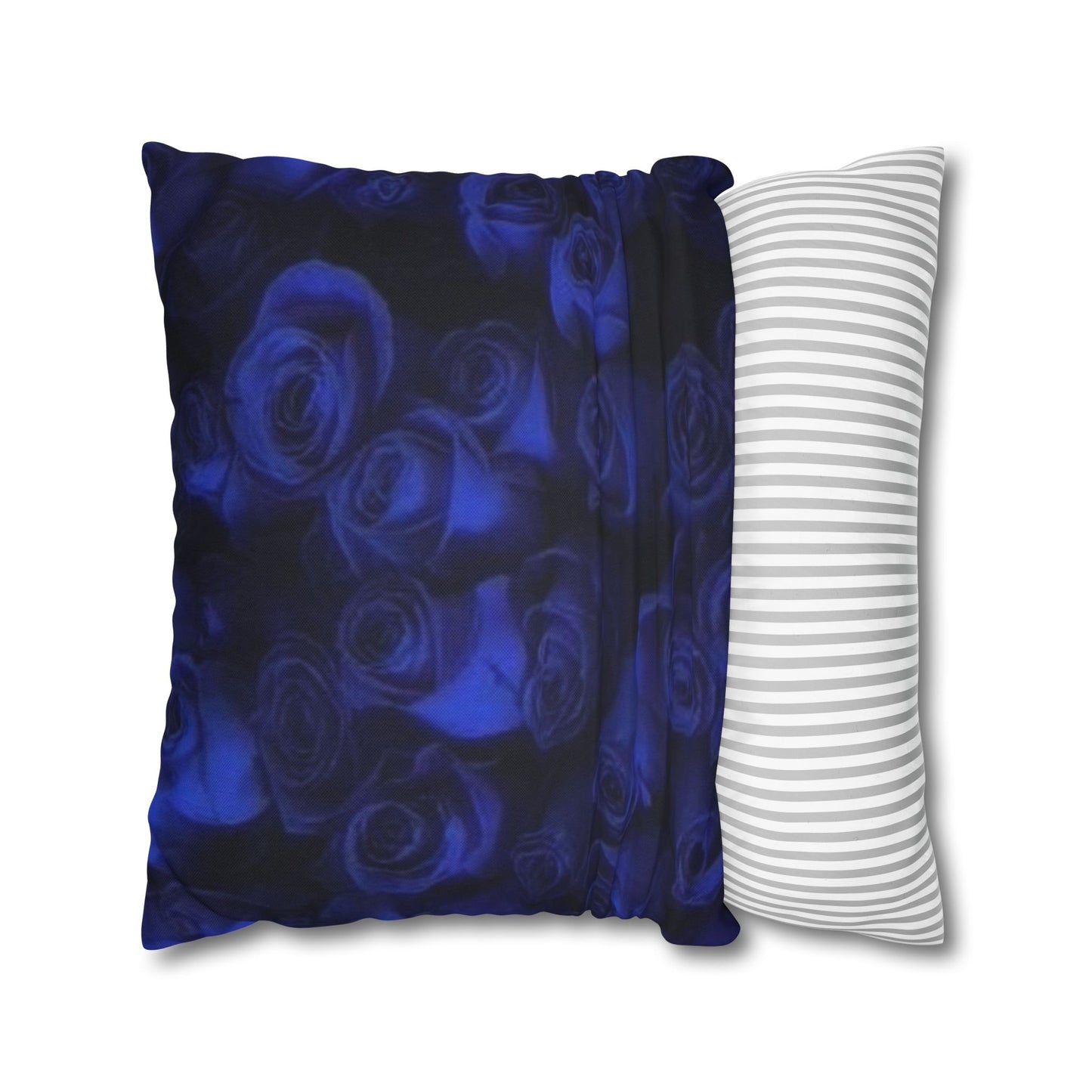 Dark Blue Roses Square Pillowcase