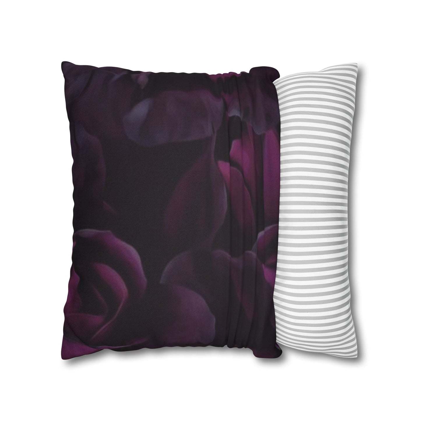 Dark Purple Floral Square Pillowcase