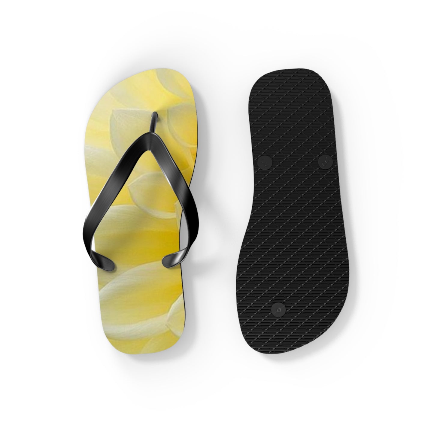 Yellow Dahlia Flip Flops