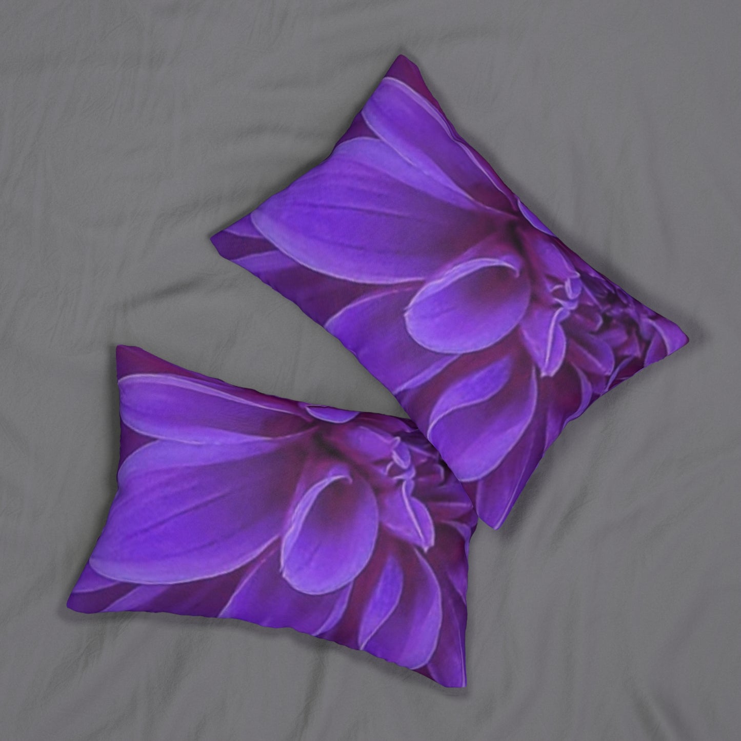 Floral Lumbar Pillow – Purple Dahlia Accent
