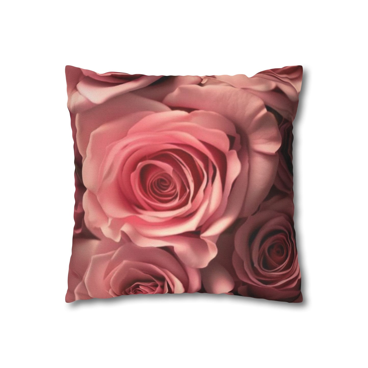 Pink Roses Square Pillowcase