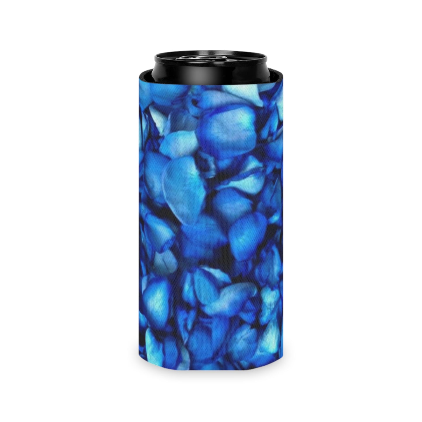 Floral Can Cooler - Blue Petals Design