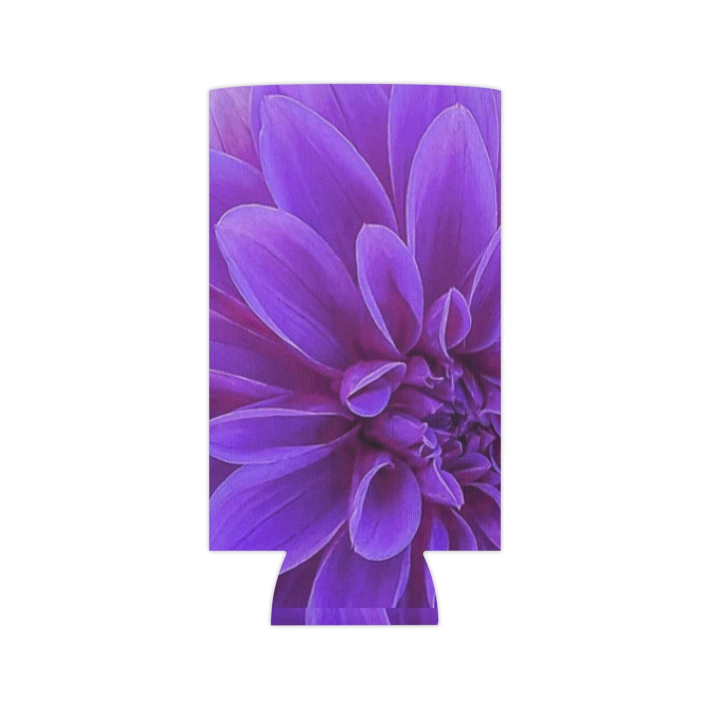 Floral Can Cooler - Purple Dahlia Design