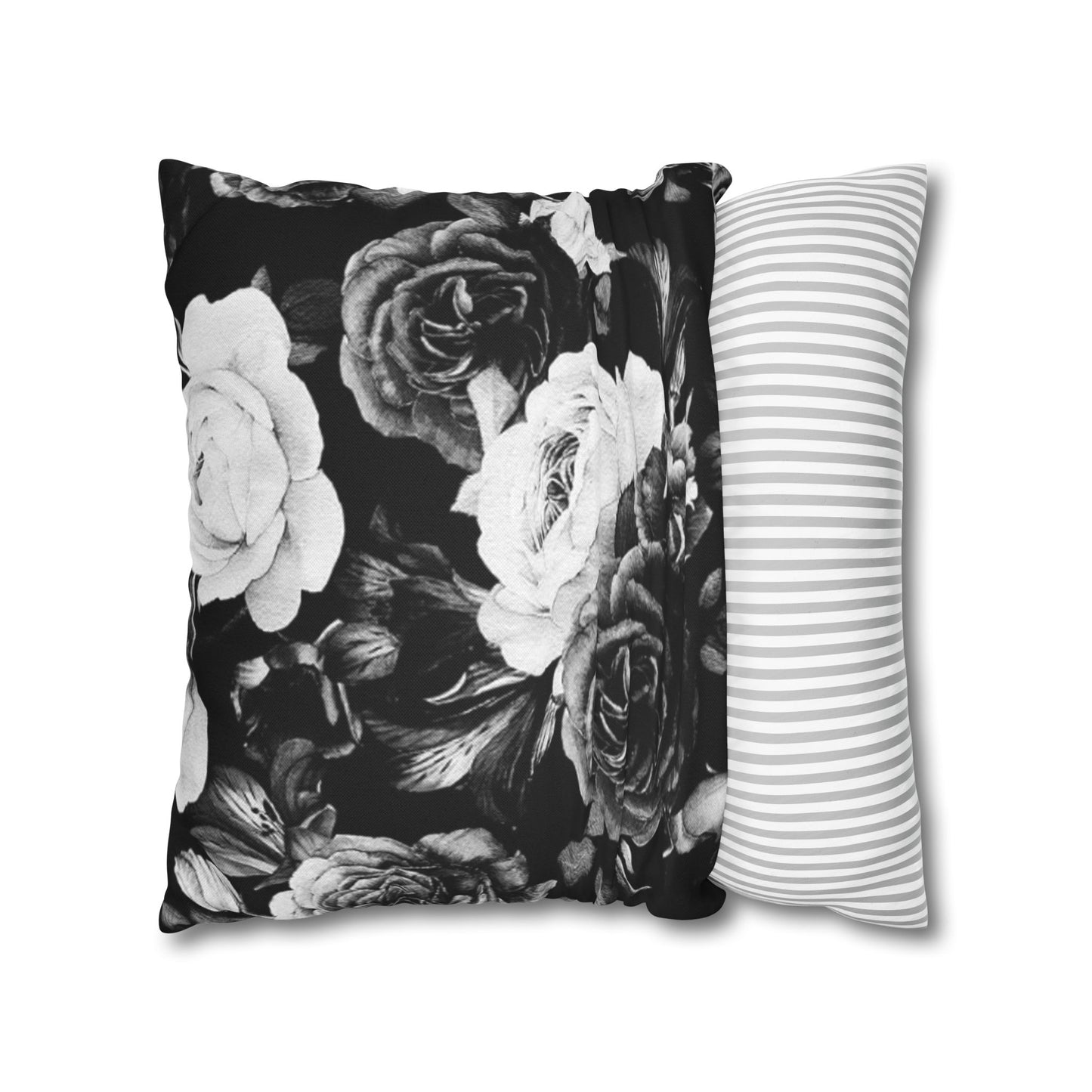 Black & White Floral Pillowcase