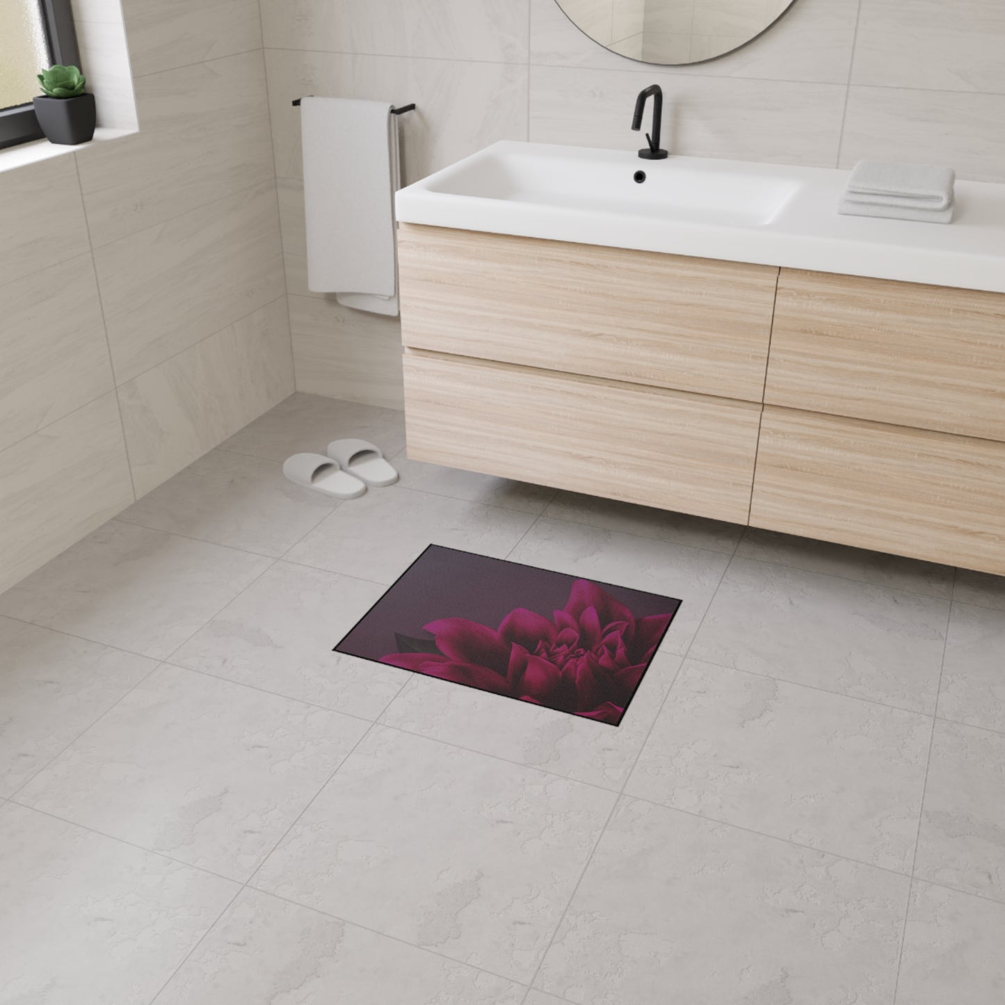 Magenta Dahlia Heavy Duty Floor Mat