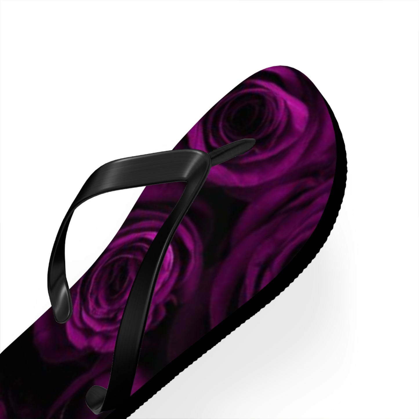 Dark Purple Roses Flip Flops