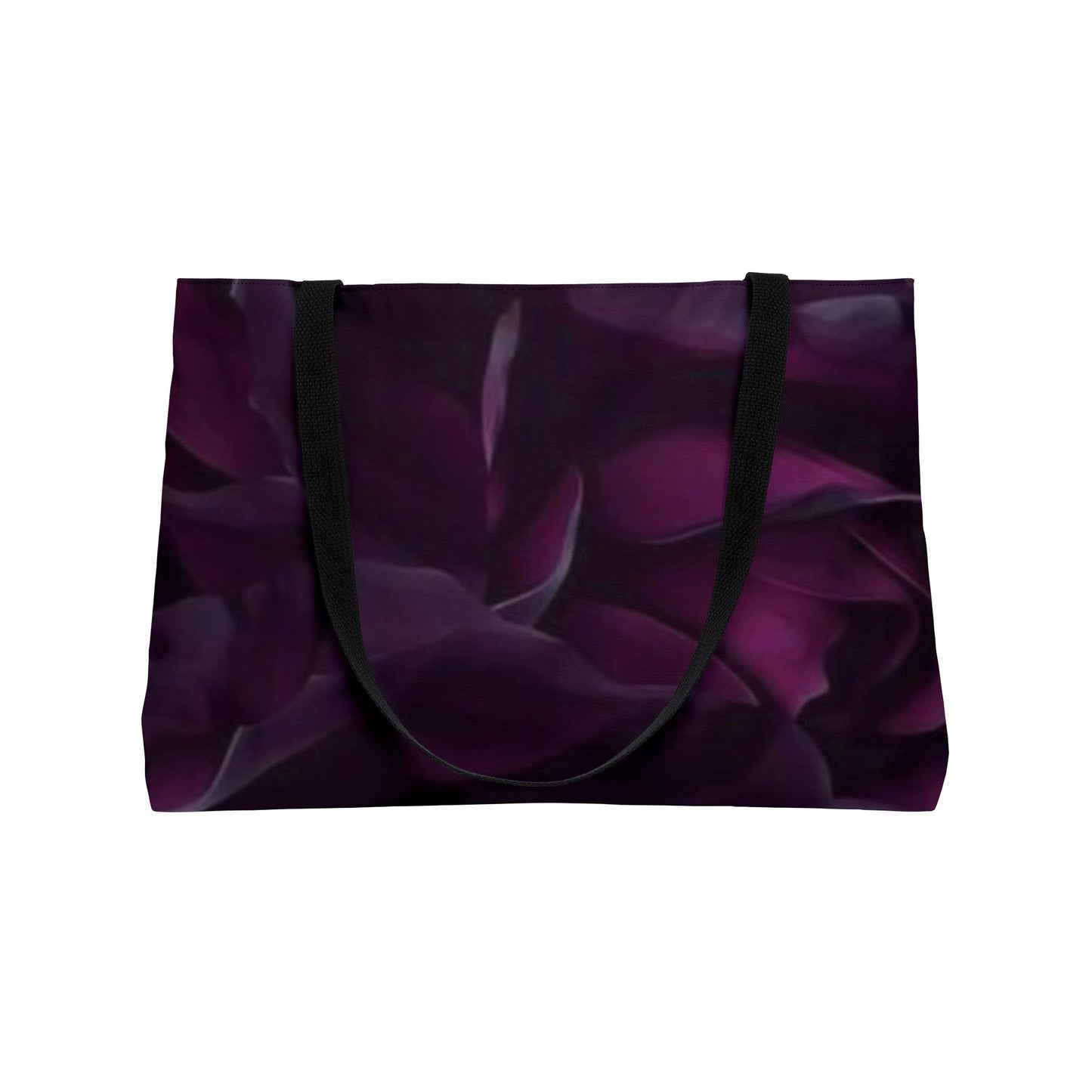 Dark Purple Floral Rectangle Tote Bag