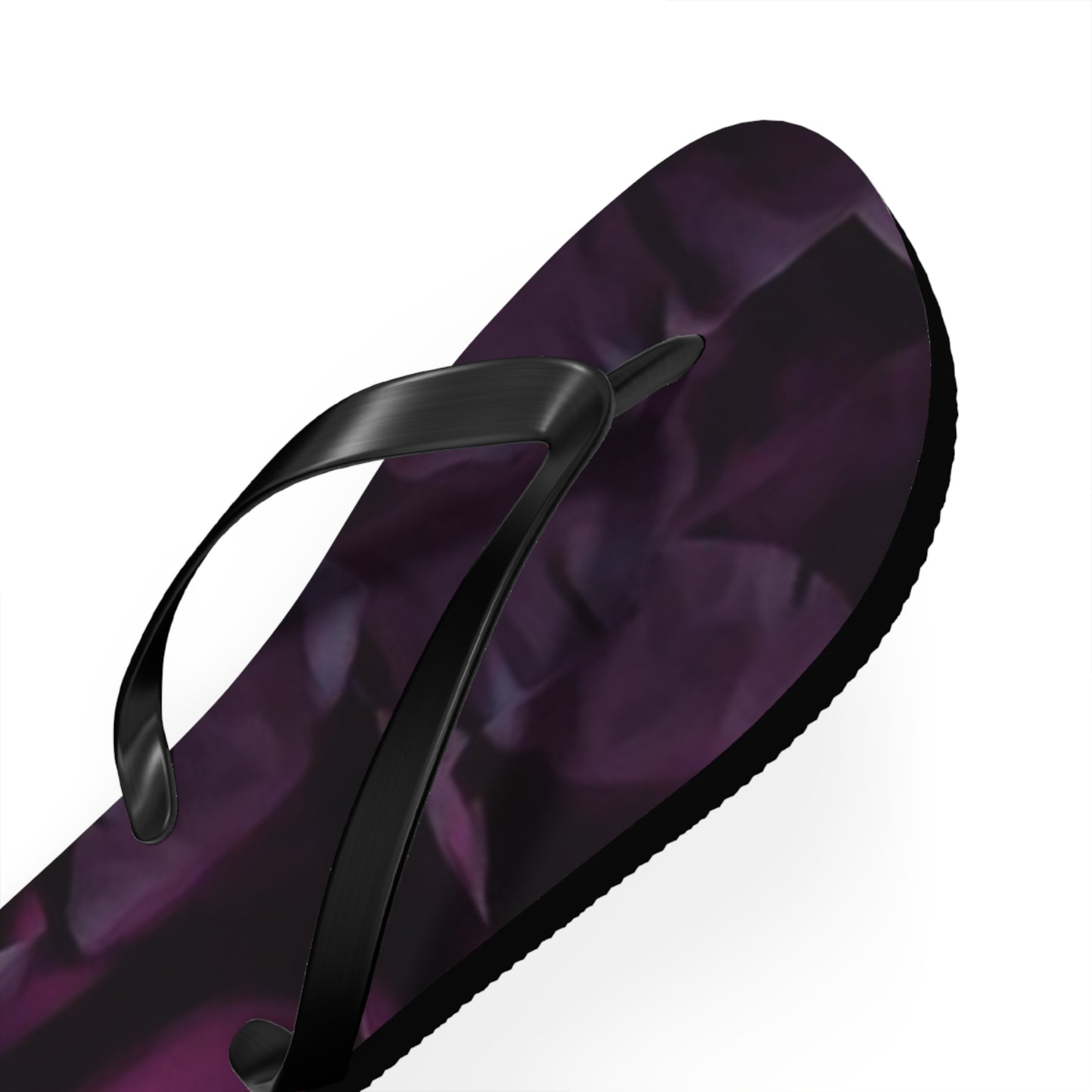 Dark Purple Floral Design Flip Flops
