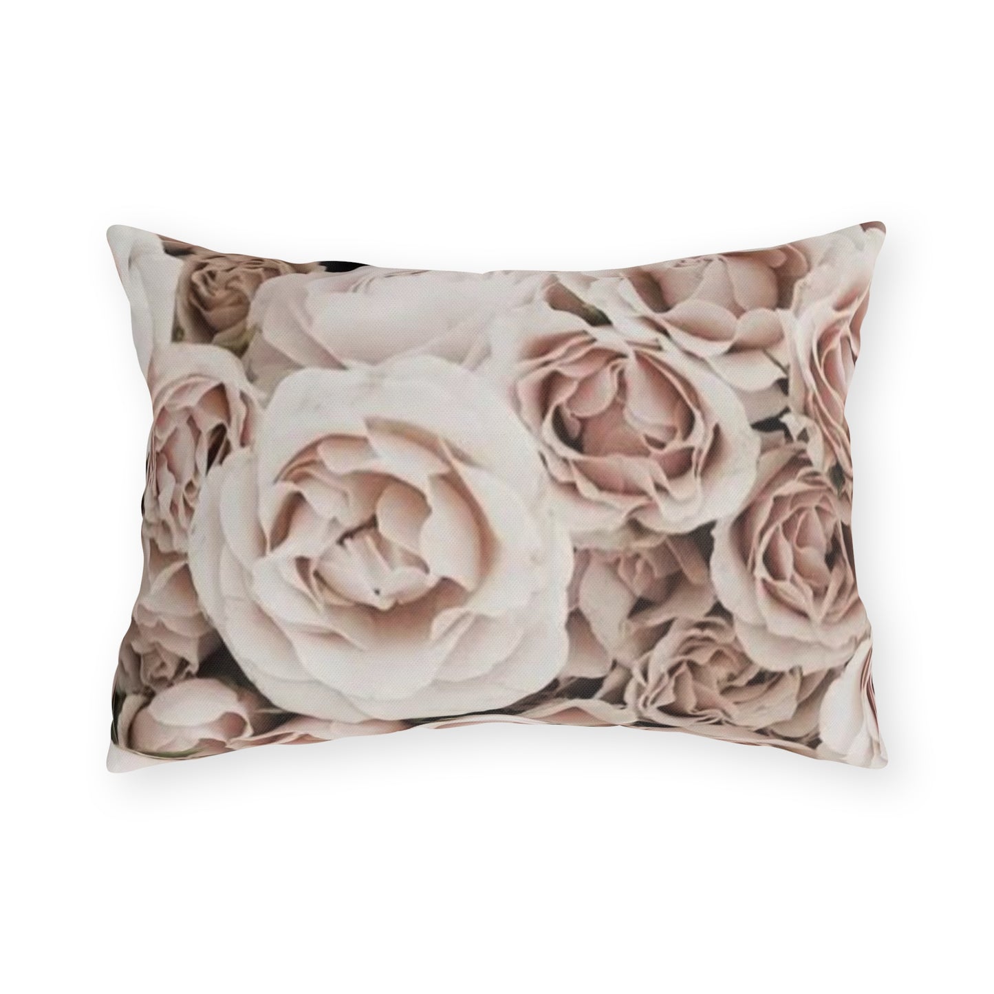 Light Pink Floral Outdoor Pillow