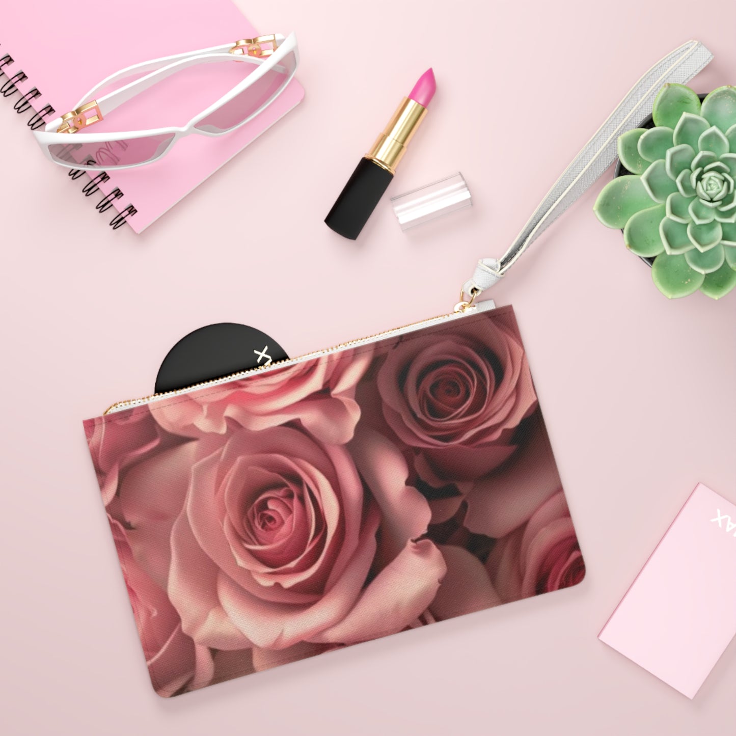 Pink Roses Clutch Bag