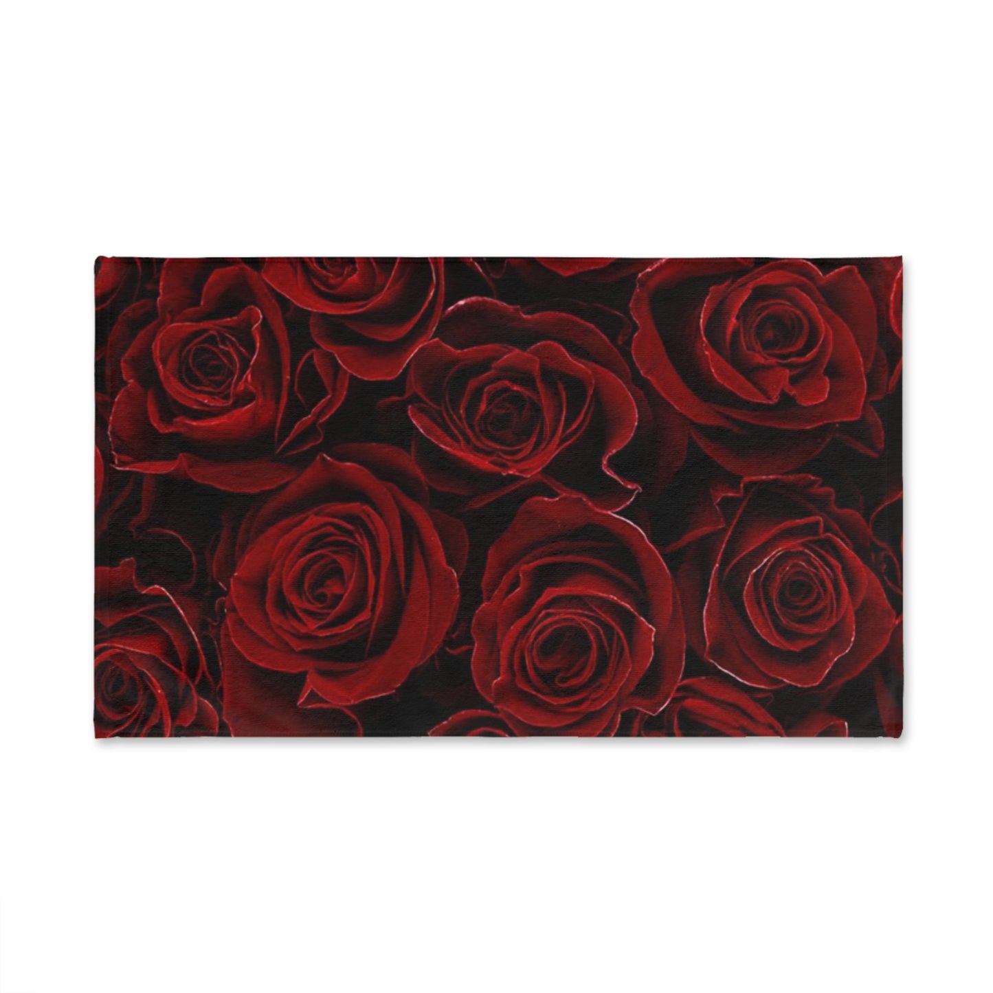 Floral Hand Towel – Red Roses Print