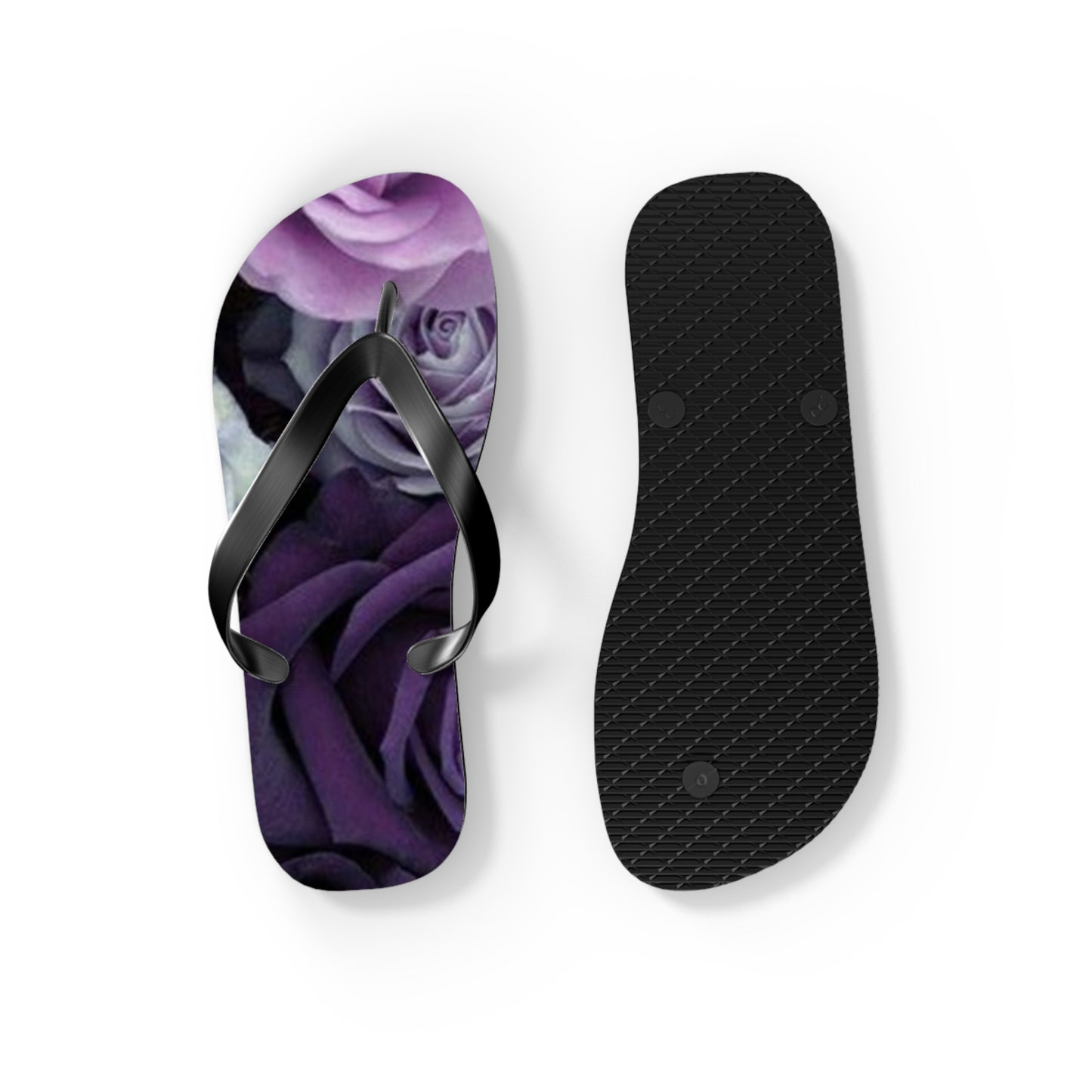 Purple Roses Flip Flops