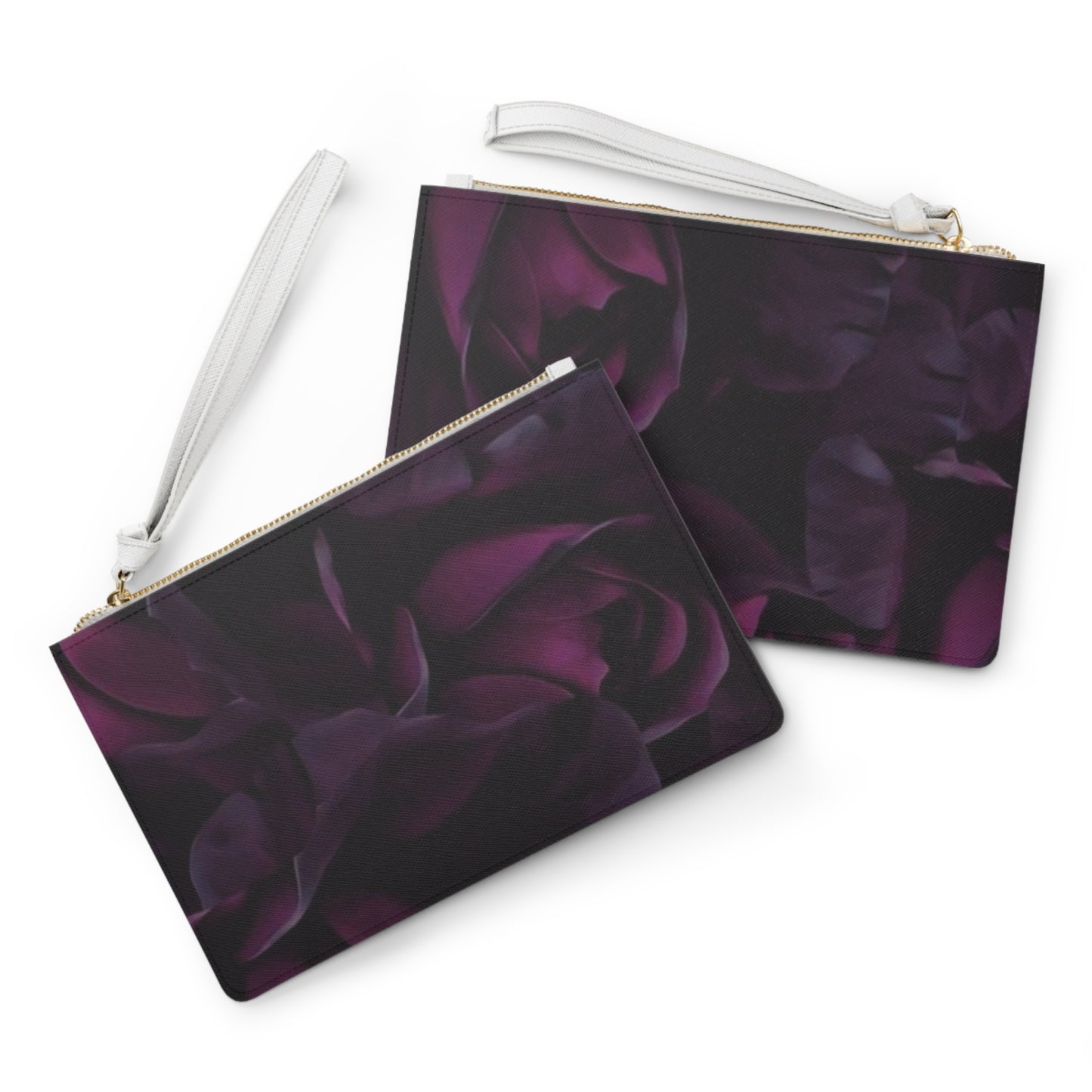 Dark Purple Floral Clutch Bag