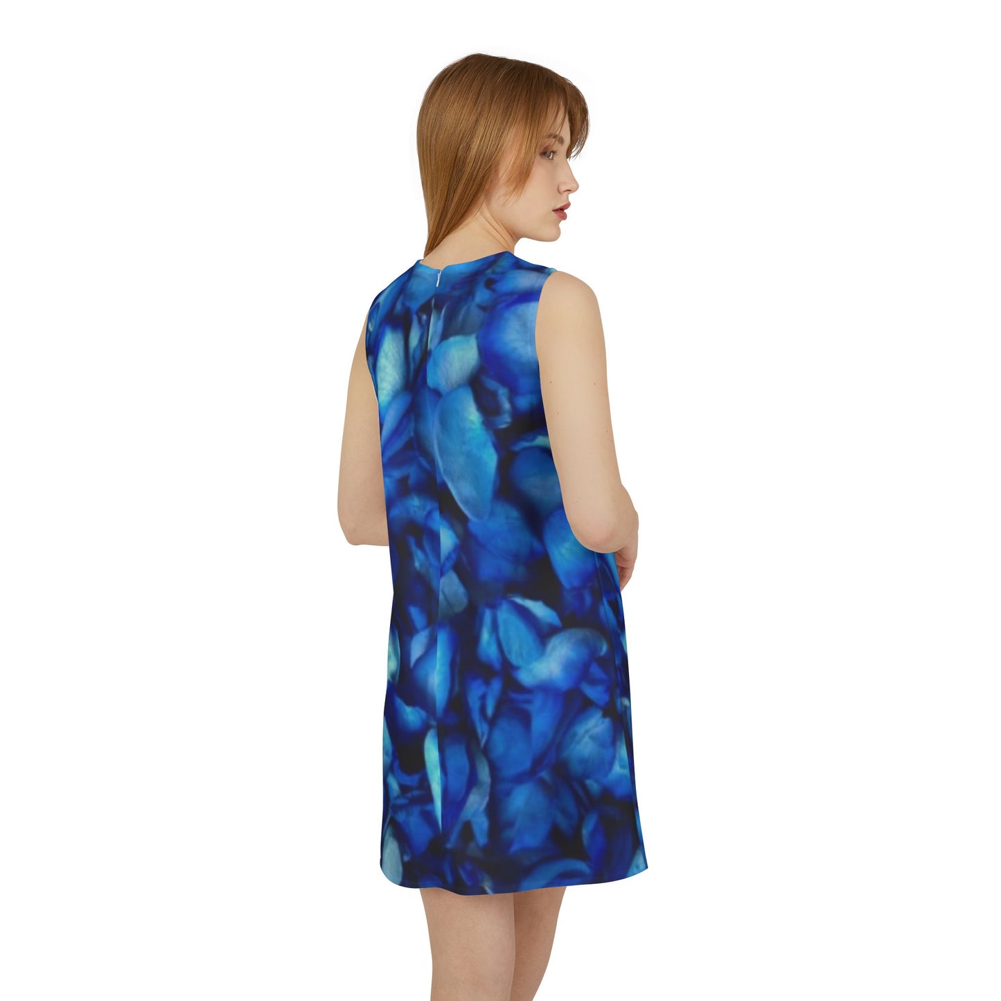 Blue Petals Sleeveless Dress