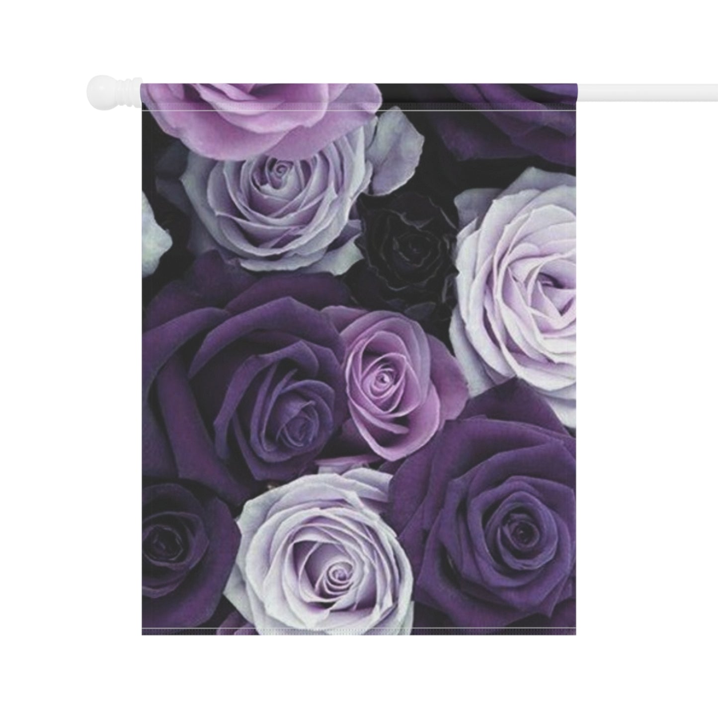 Purple Rose Floral Garden and House Banner – Graceful Outdoor Accent