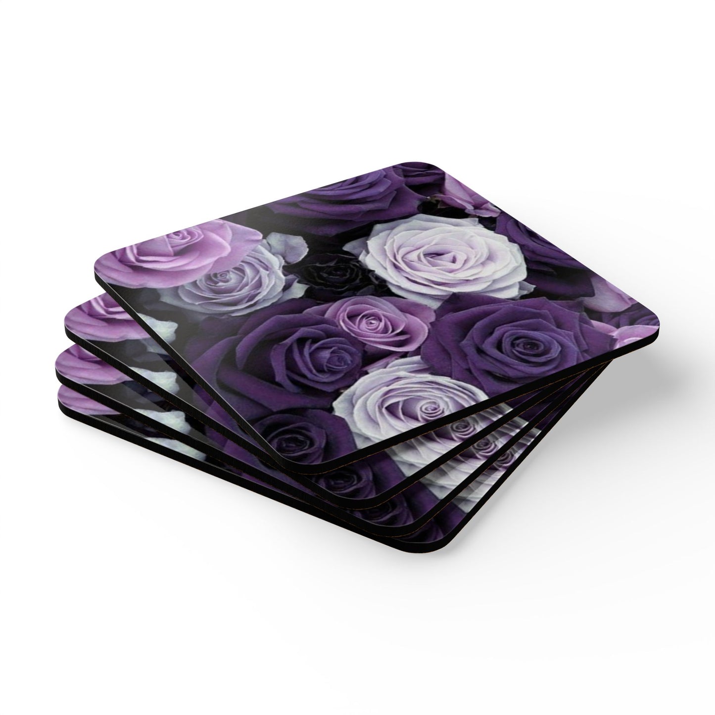 Purple Roses Coaster Set