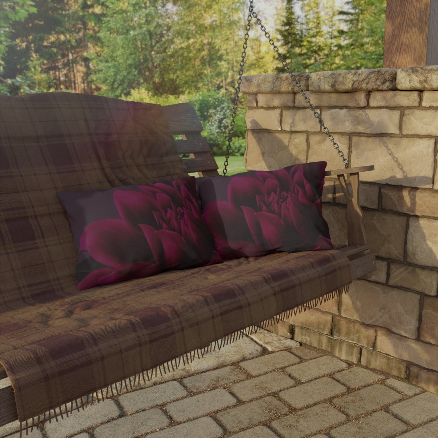Magenta Dahlia Outdoor Pillow