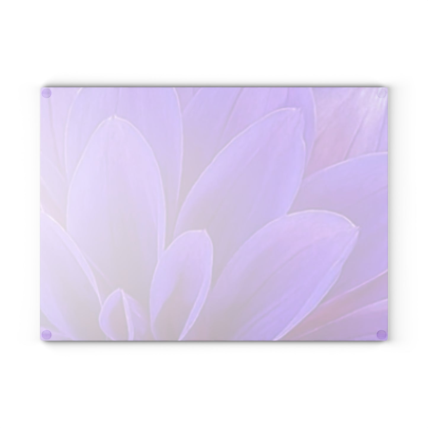 Purple Dahlia Floral Glass Cutting Board – Vibrant & Durable