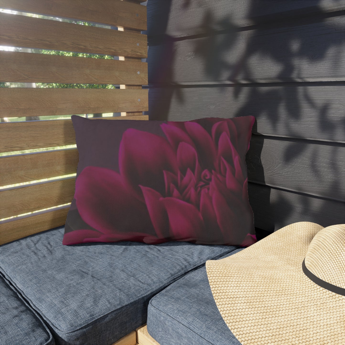 Magenta Dahlia Outdoor Pillow