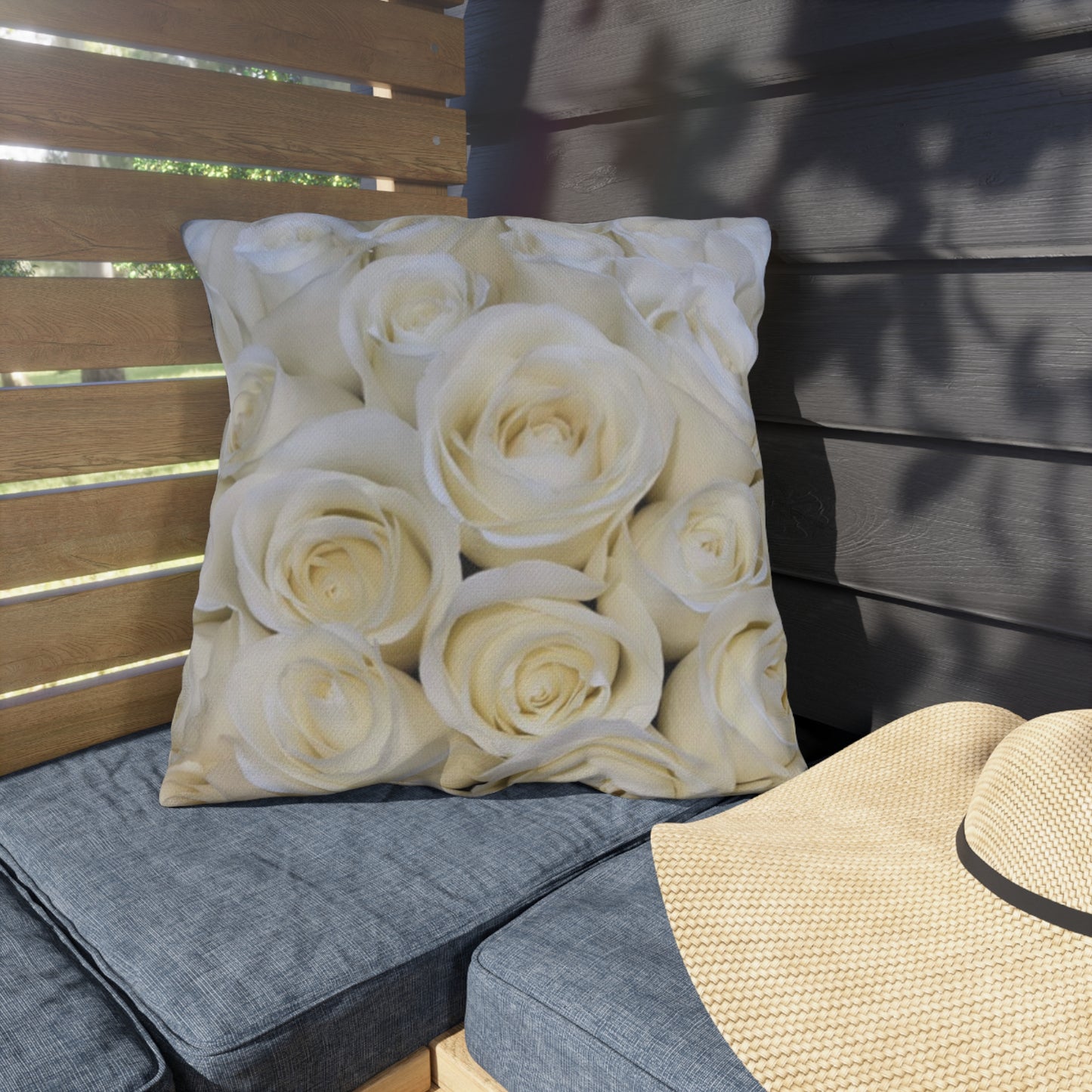 White Roses Outdoor Pillow