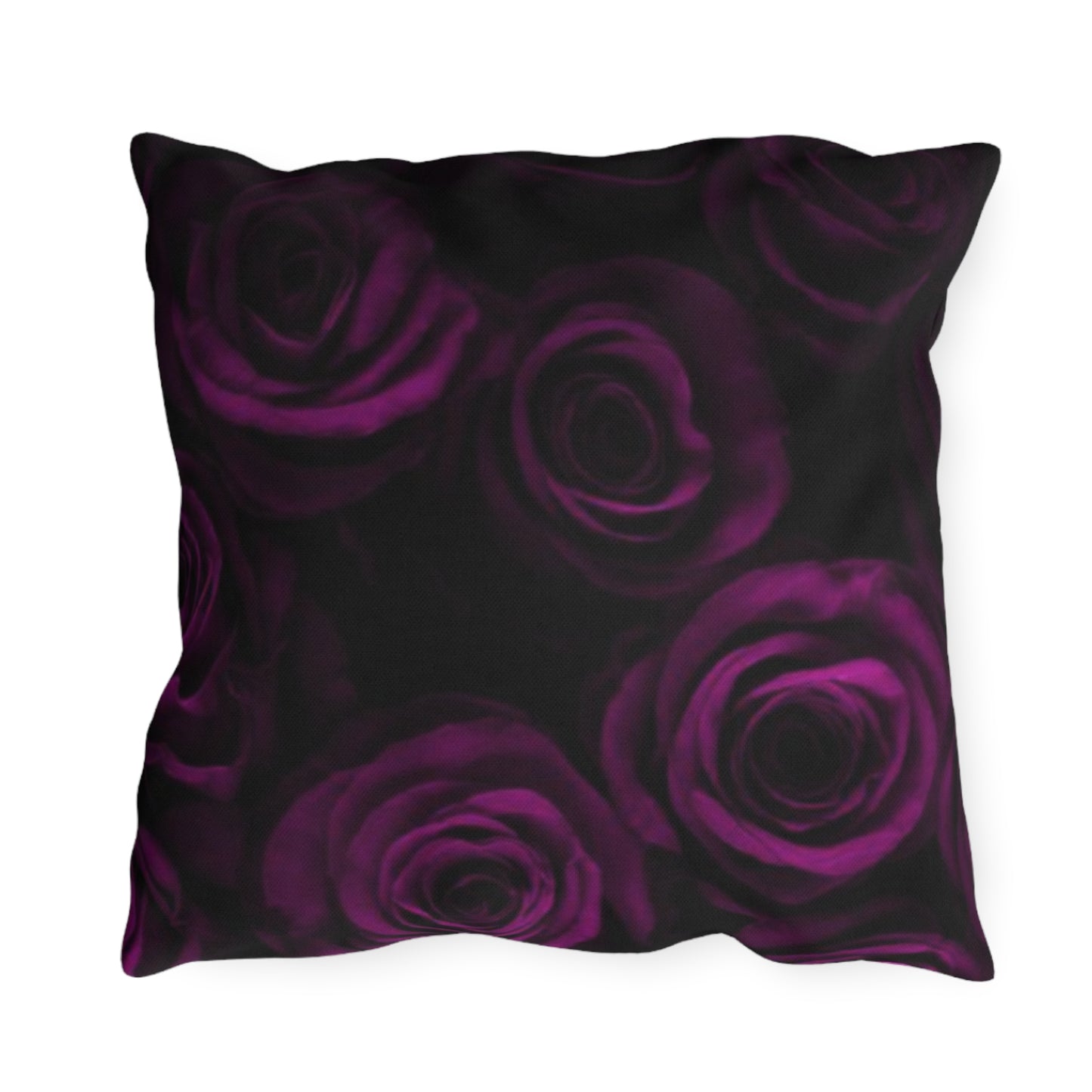Dark Purple Roses Outdoor Pillow