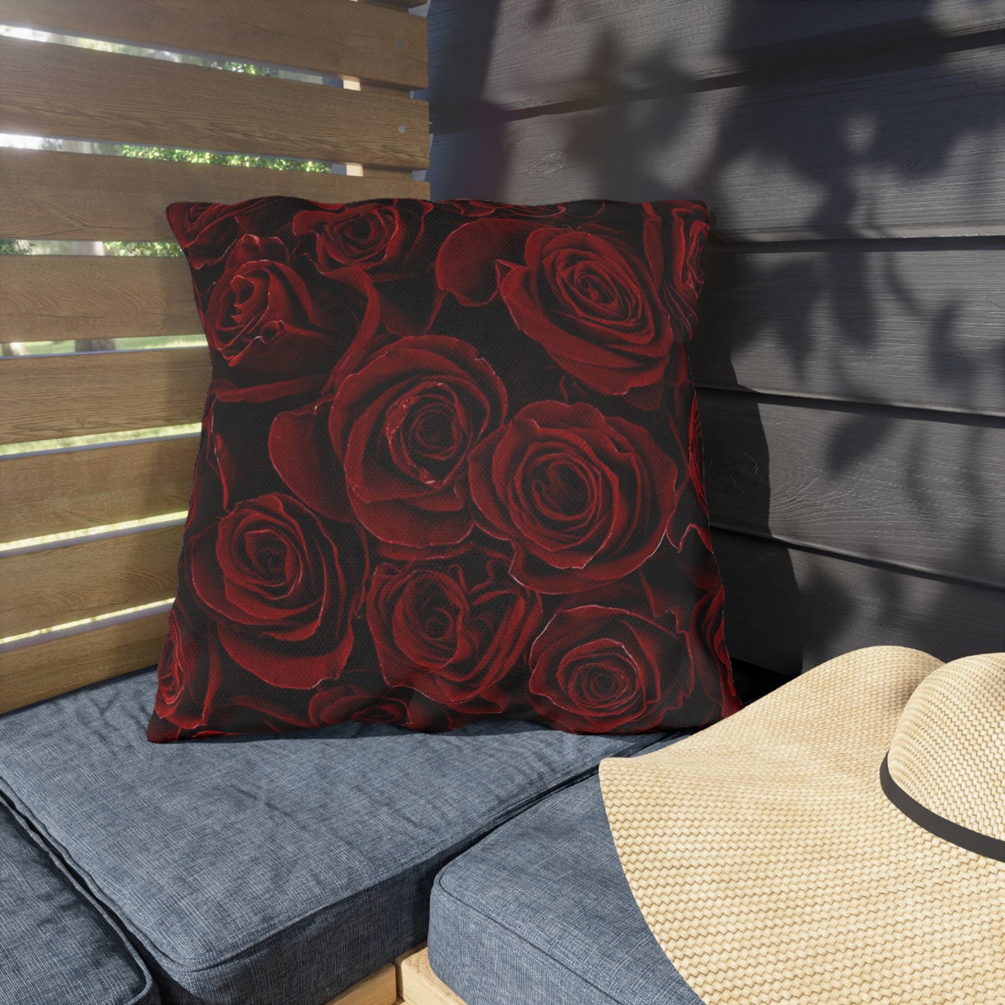 Red Roses Outdoor Pillow