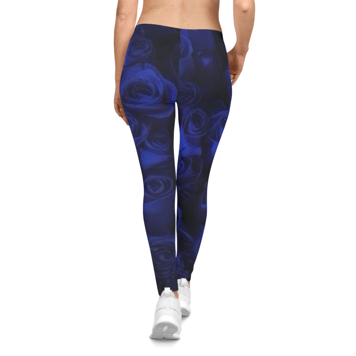 Dark Blue Roses Casual Leggings