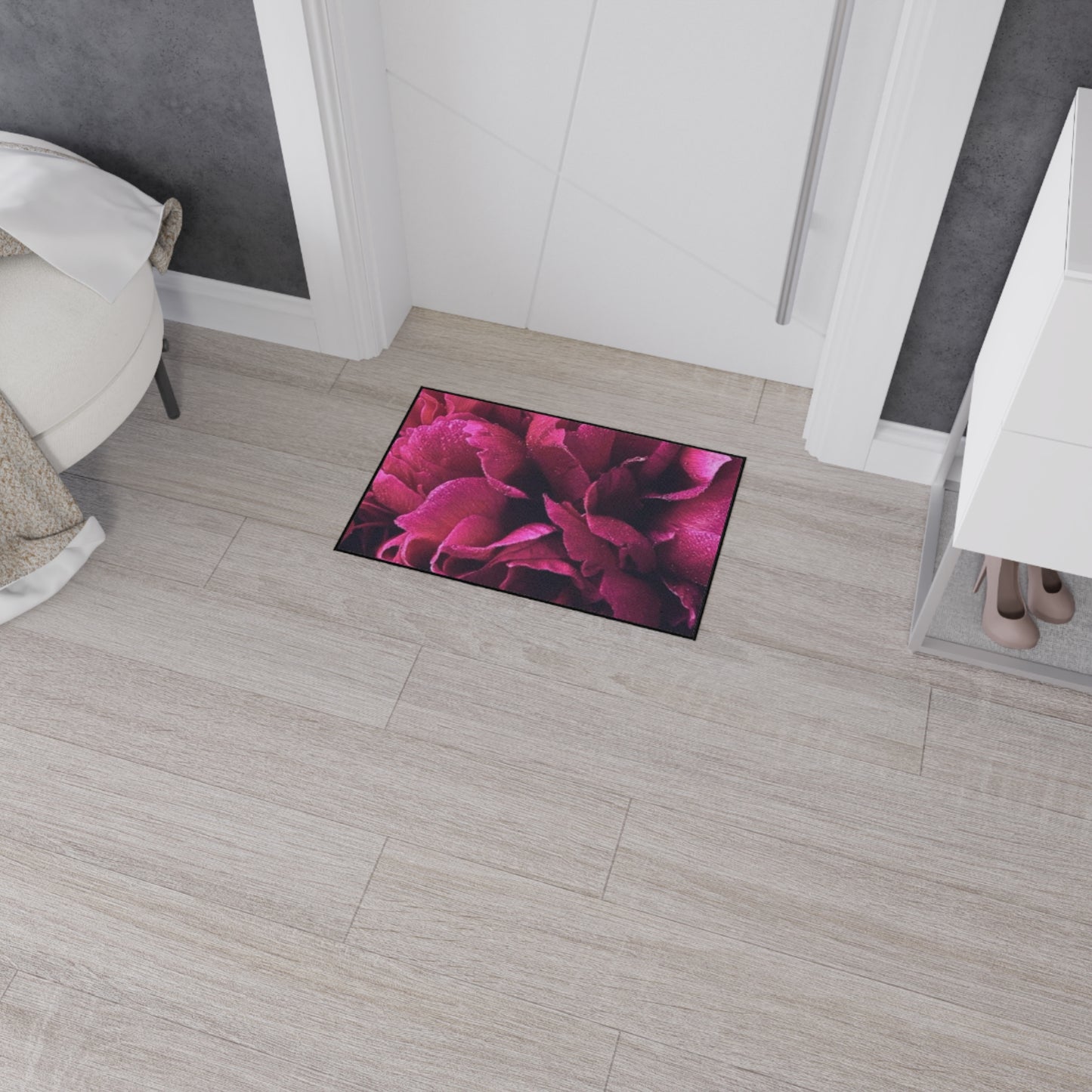 Magenta Floral Heavy Duty Floor Mat